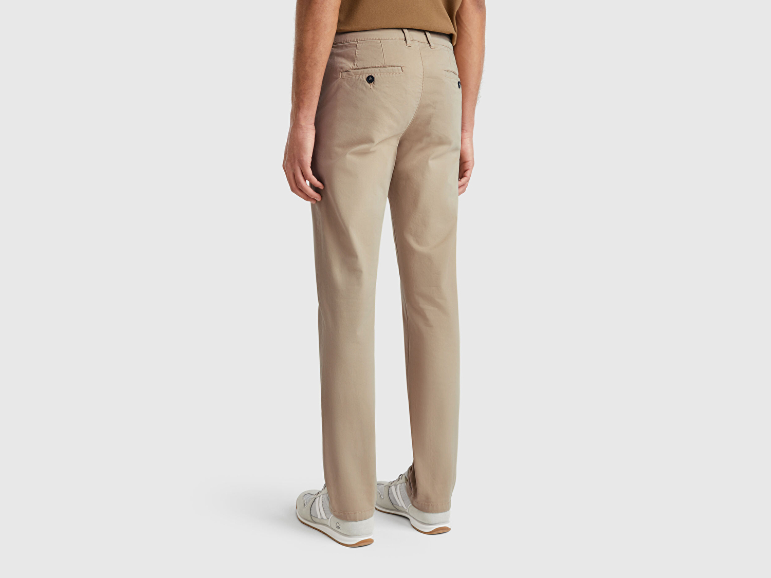 Benetton Erkek Bej Slim Fit Chino Pantolon