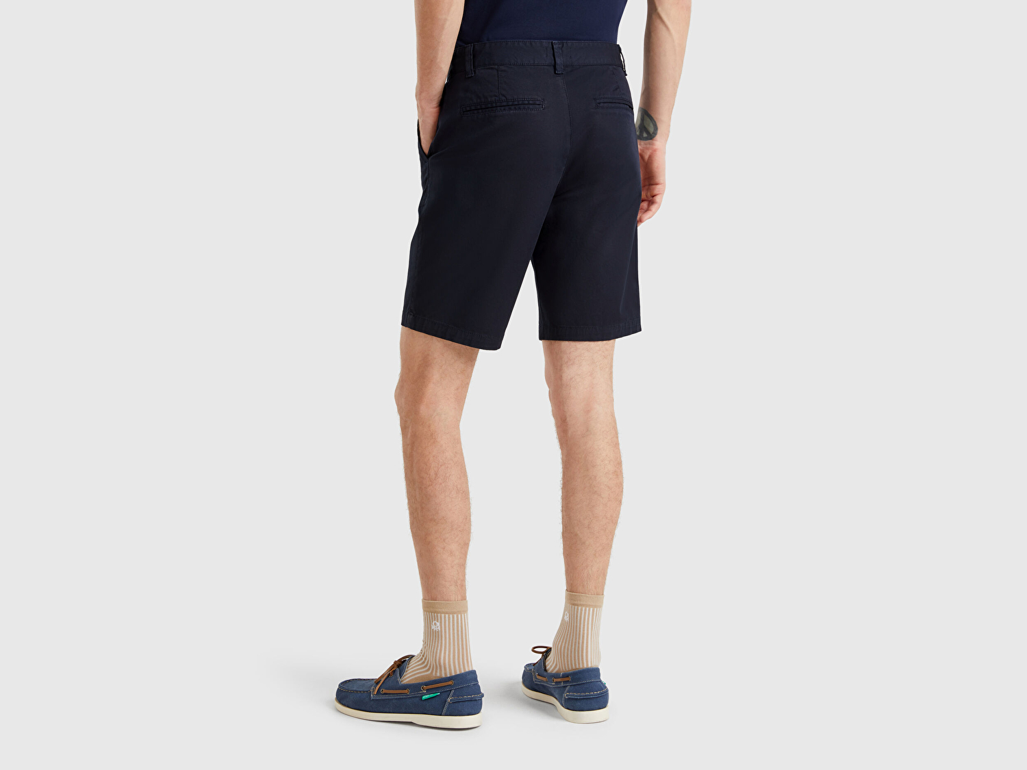 Benetton Erkek Lacivert Chino Bermuda