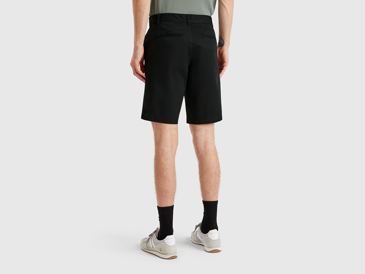 Benetton Erkek Siyah Chino Bermuda