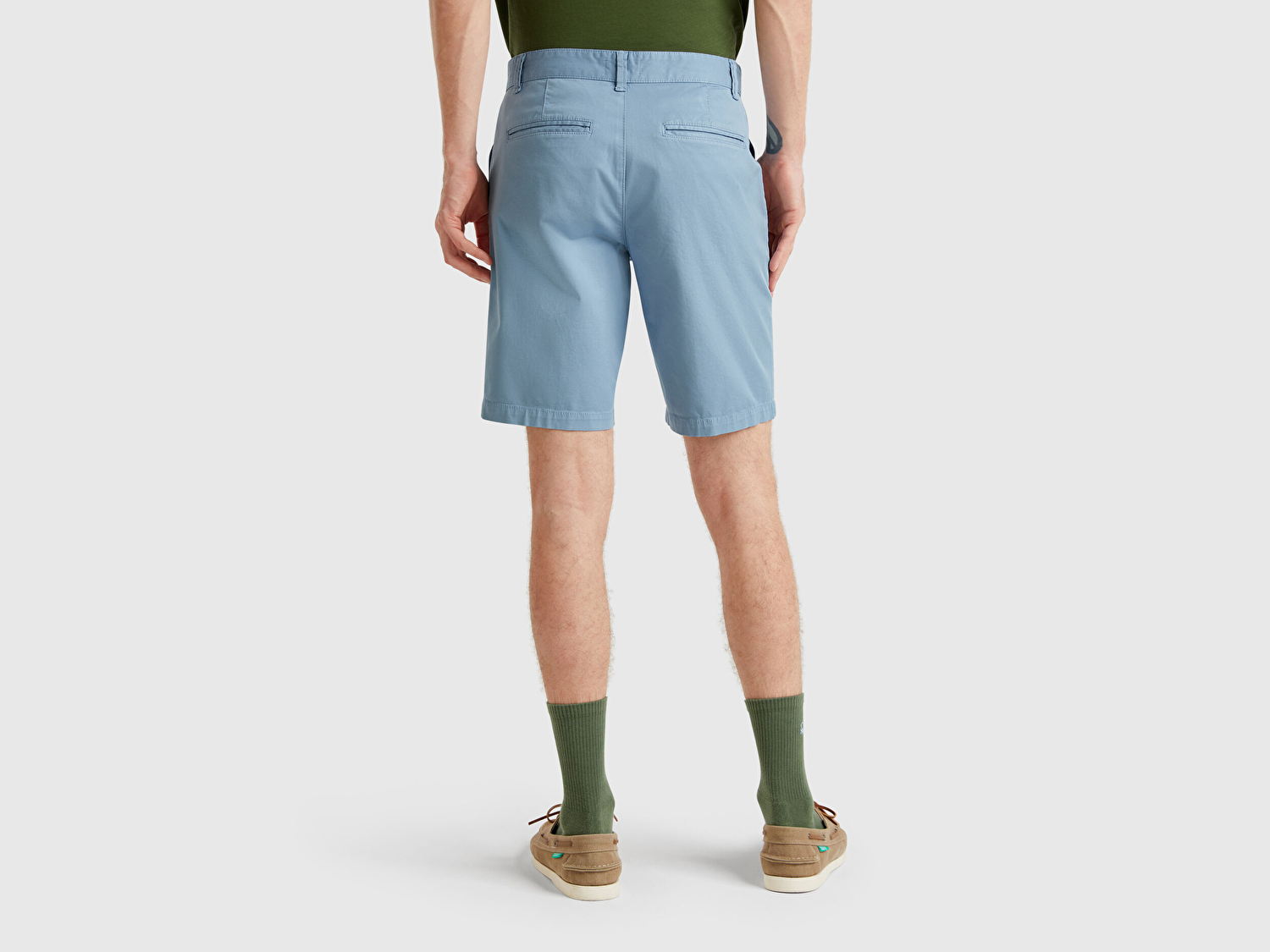 Benetton Erkek Açık Mavi Chino Bermuda