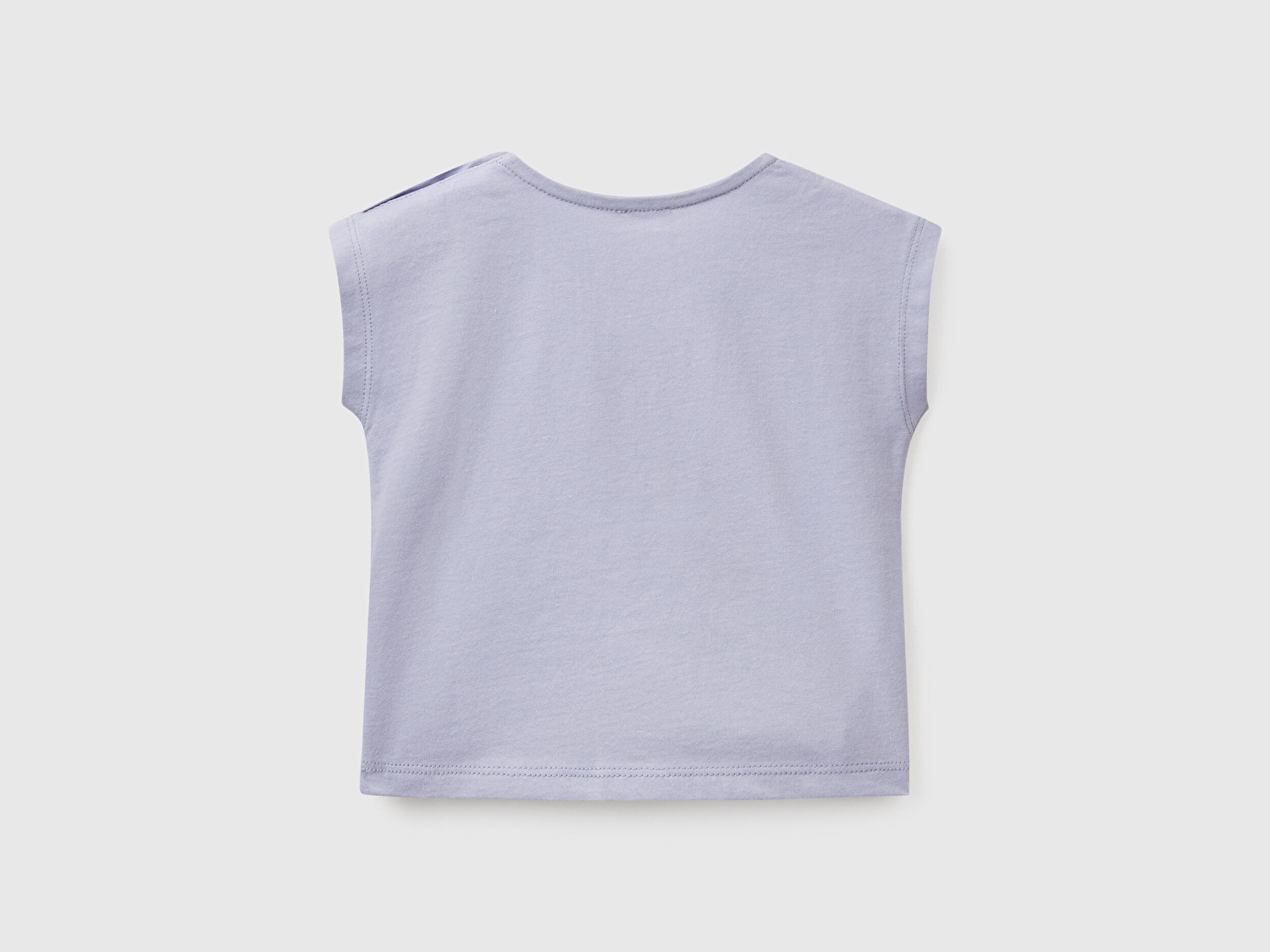 Benetton Bebek Lila Grafik Baskılı Cep Detaylı T-Shirt