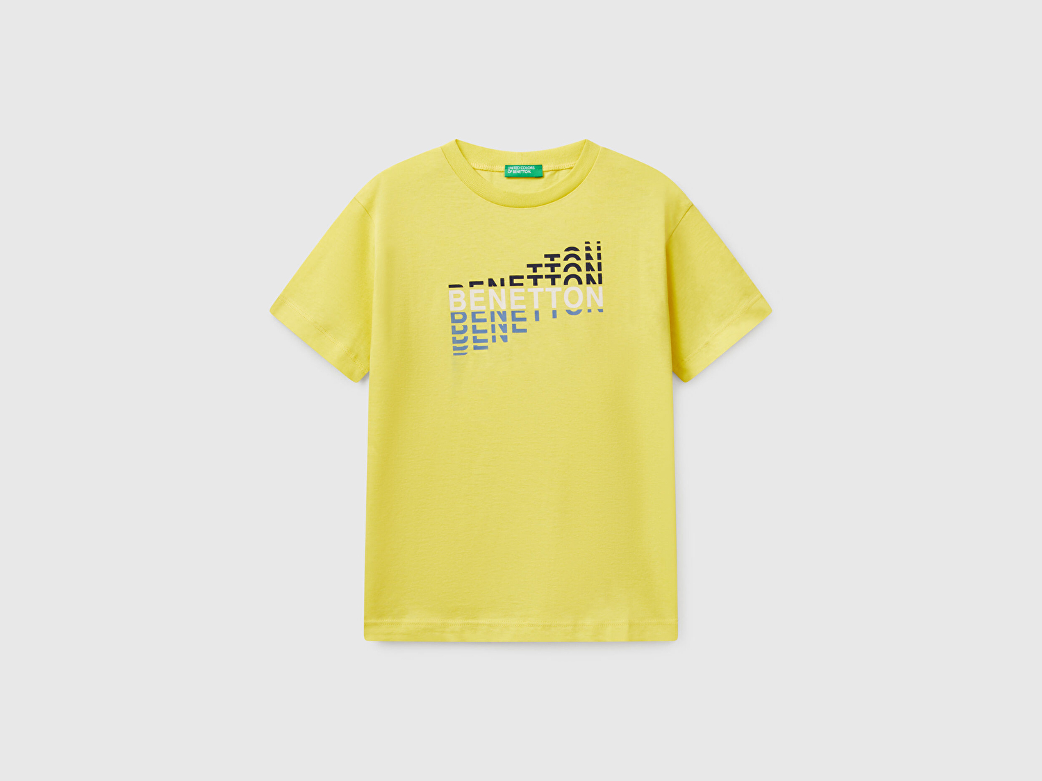 Benetton Erkek Çocuk Sarı Benetton Logo Baskılı T-Shirt