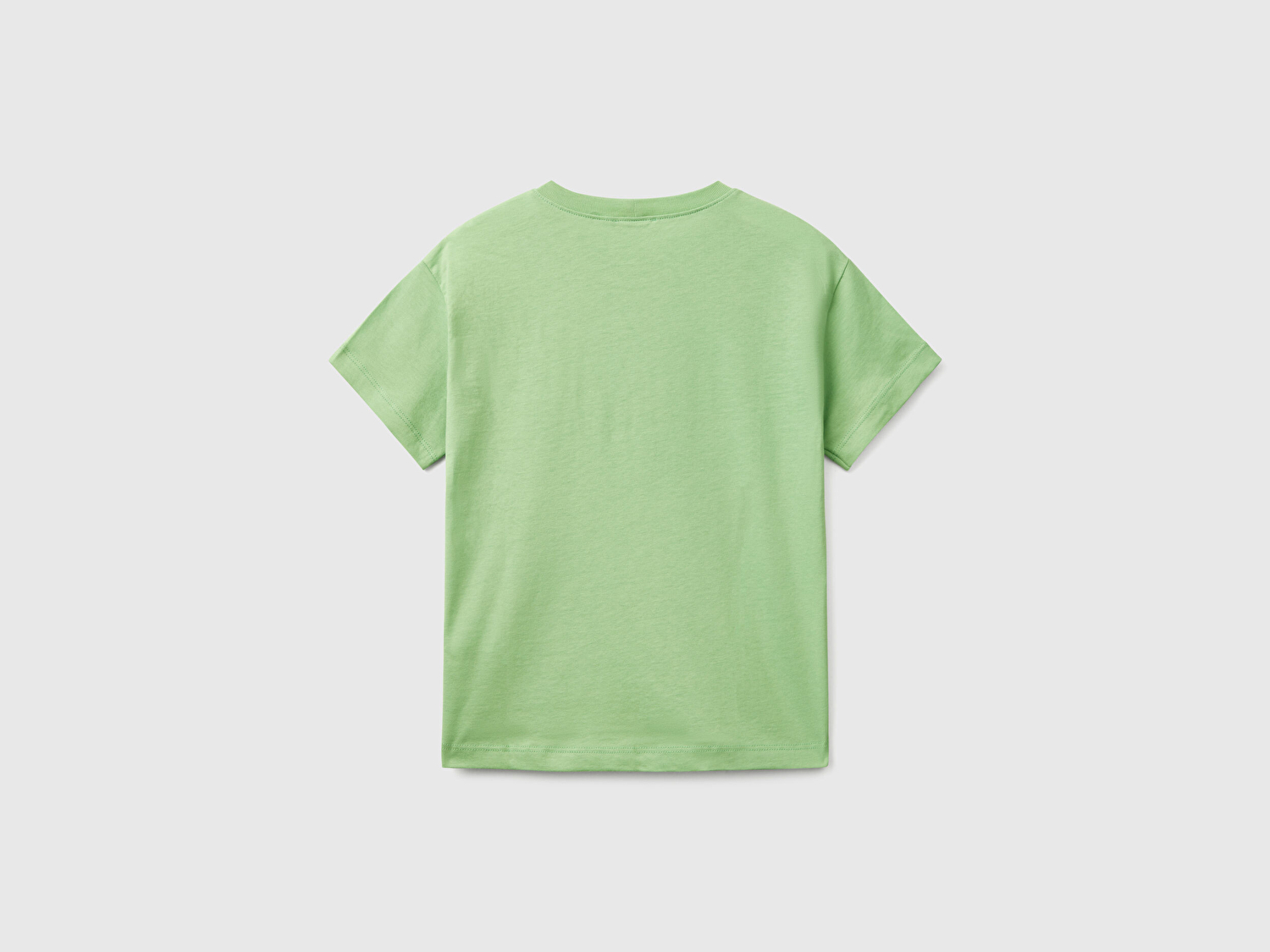 Benetton Erkek Çocuk Fıstık Yeşili Benetton Logo Baskılı T-Shirt