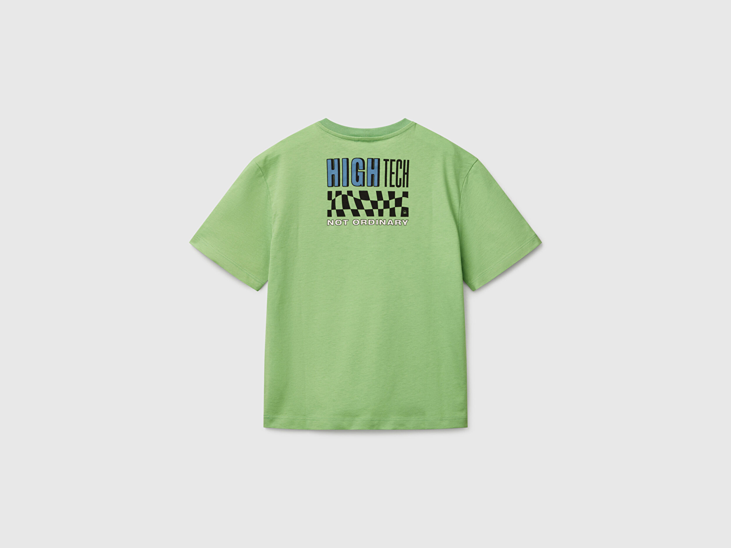 Benetton Erkek Çocuk Fıstık Yeşili Slogan Baskılı T-Shirt