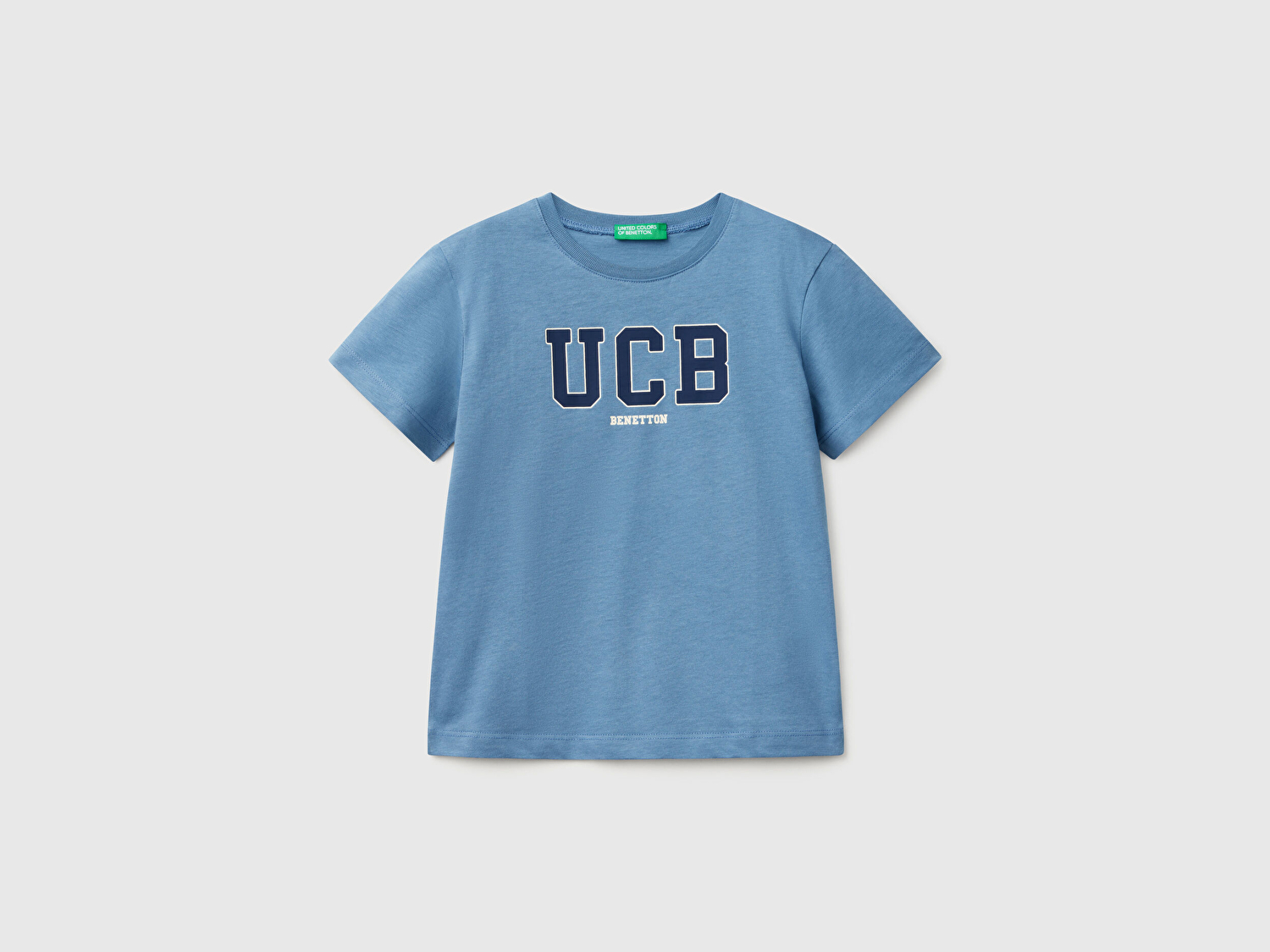 Benetton Erkek Bebek Havacı Mavi Benetton Logo Baskılı T-Shirt
