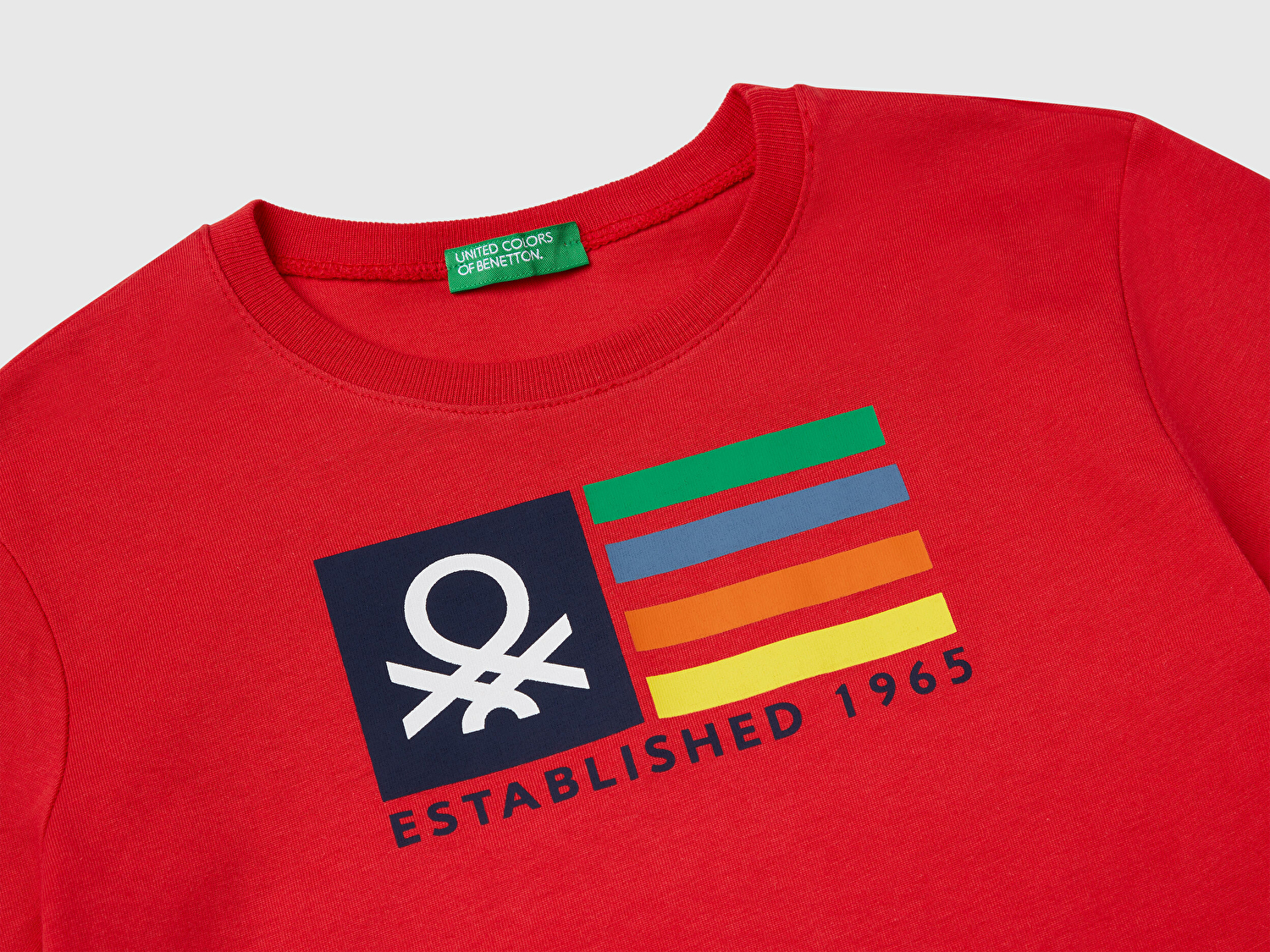 Benetton Erkek Bebek Kırmızı Benetton Logo Baskılı T-Shirt