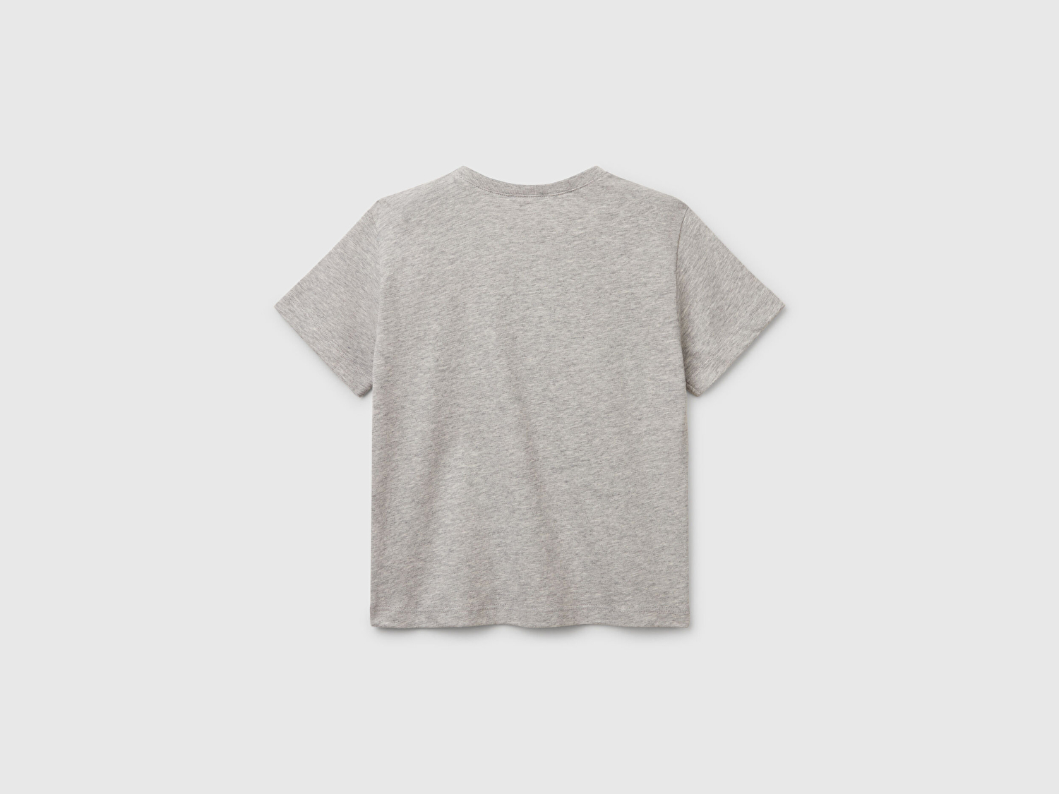 Benetton Erkek Bebek Gri Melanj Benetton Logo Baskılı T-Shirt