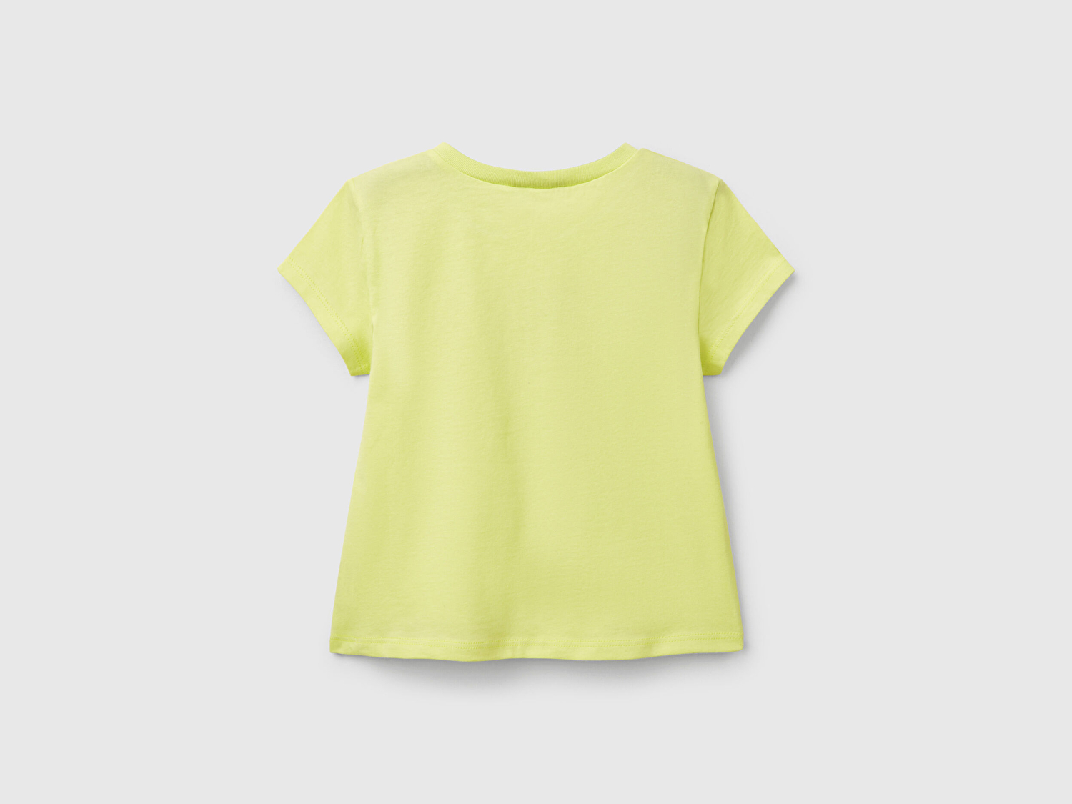 Benetton Kız Bebek Sarı Simli Benetton Logo Baskılı T-Shirt