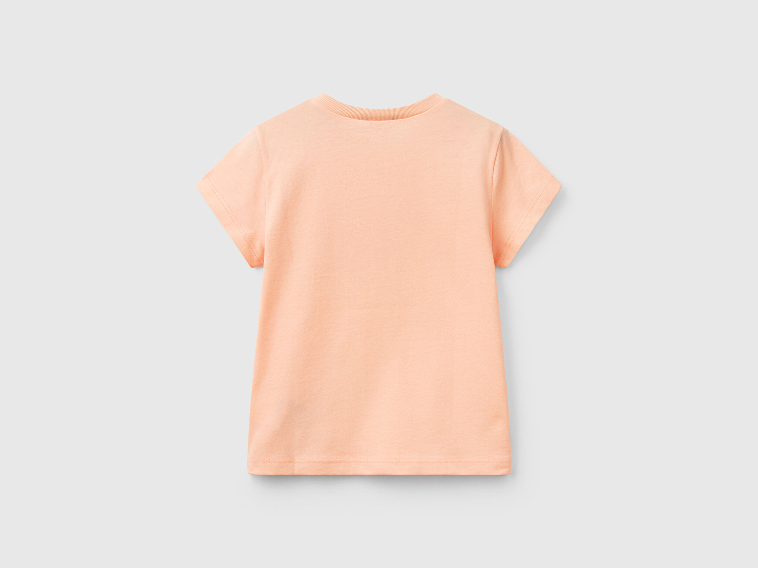 Benetton Kız Bebek Yavruağzı Simli Benetton Logo Baskılı T-Shirt