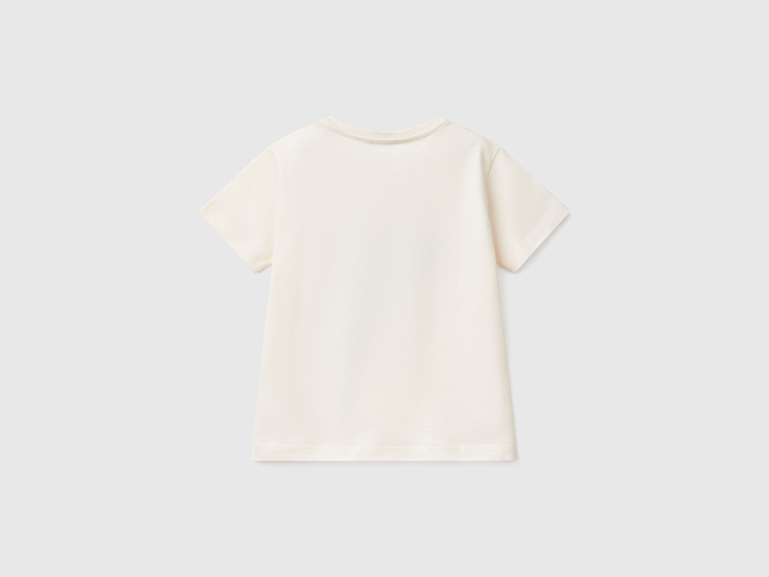 Benetton Erkek Bebek Ekru Grafik Baskılı T-Shirt
