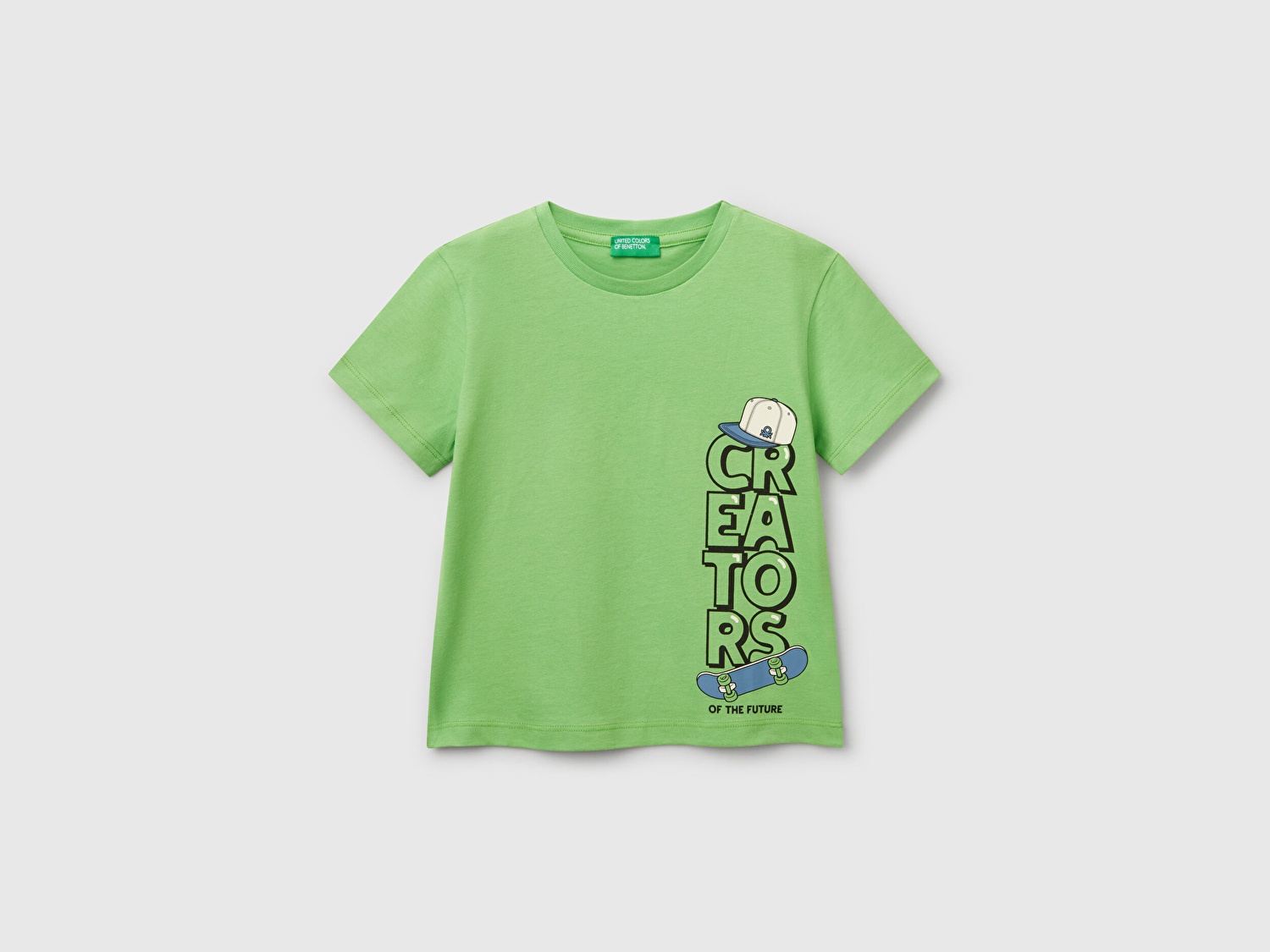 Benetton Erkek Bebek Fıstık Yeşili Grafik Baskılı T-Shirt