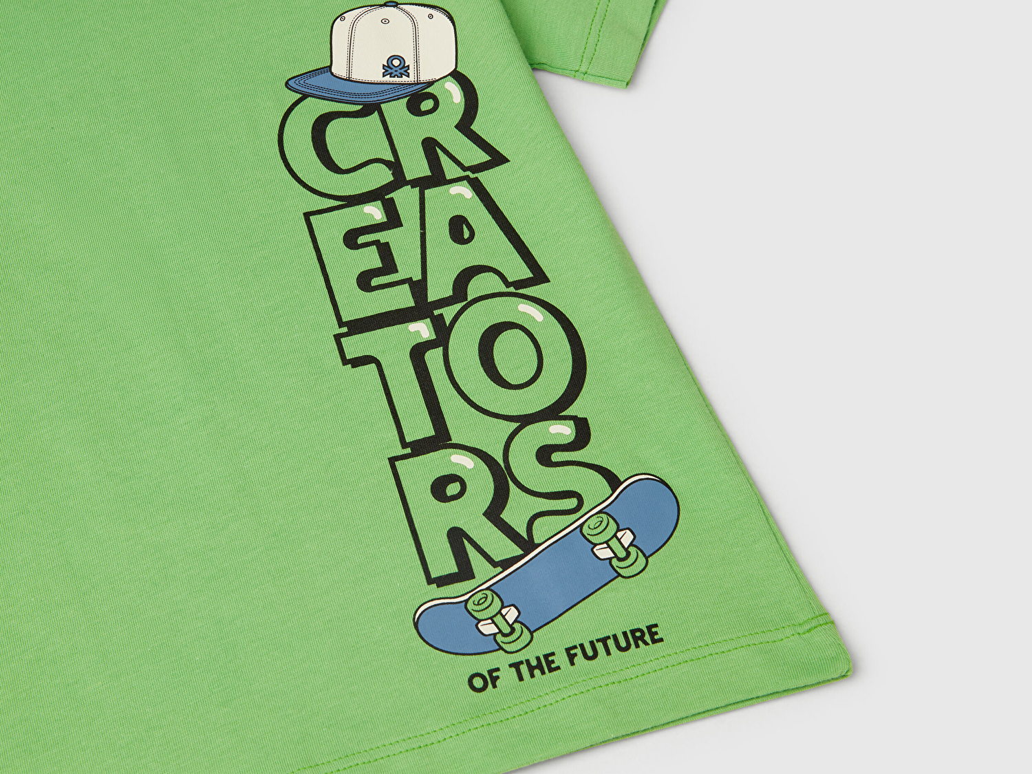 Benetton Erkek Bebek Fıstık Yeşili Grafik Baskılı T-Shirt