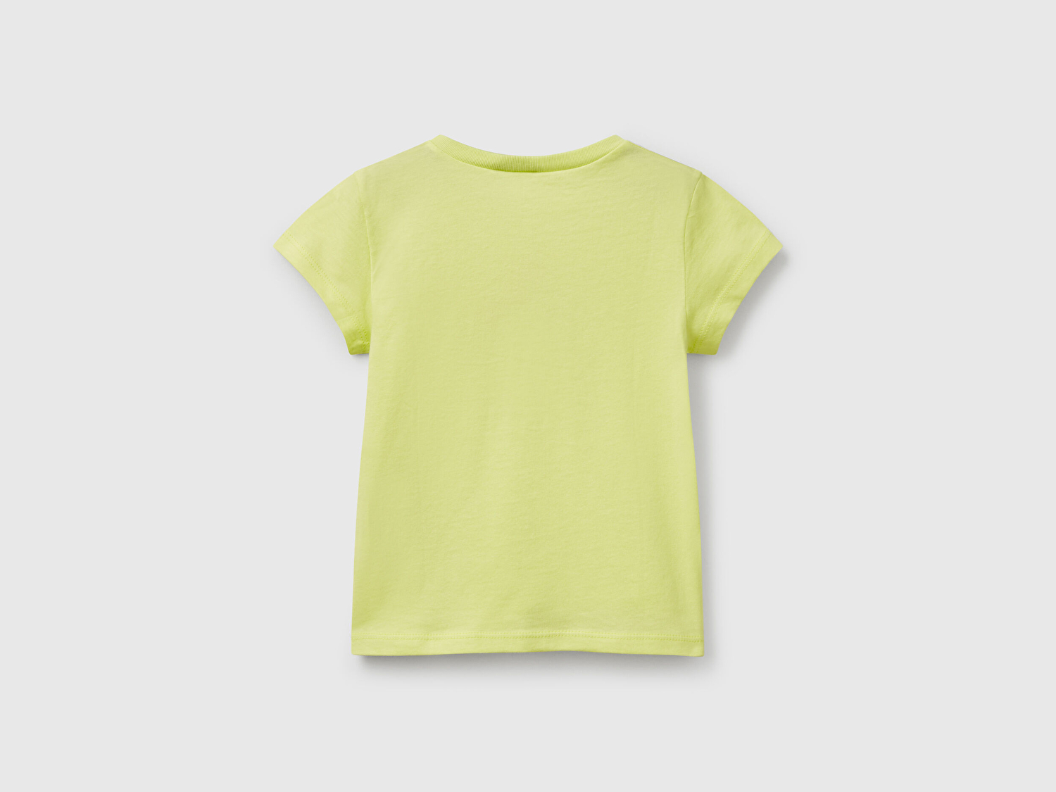 Benetton Kız Bebek Sarı Simli ve Grafik Baskılı T-Shirt
