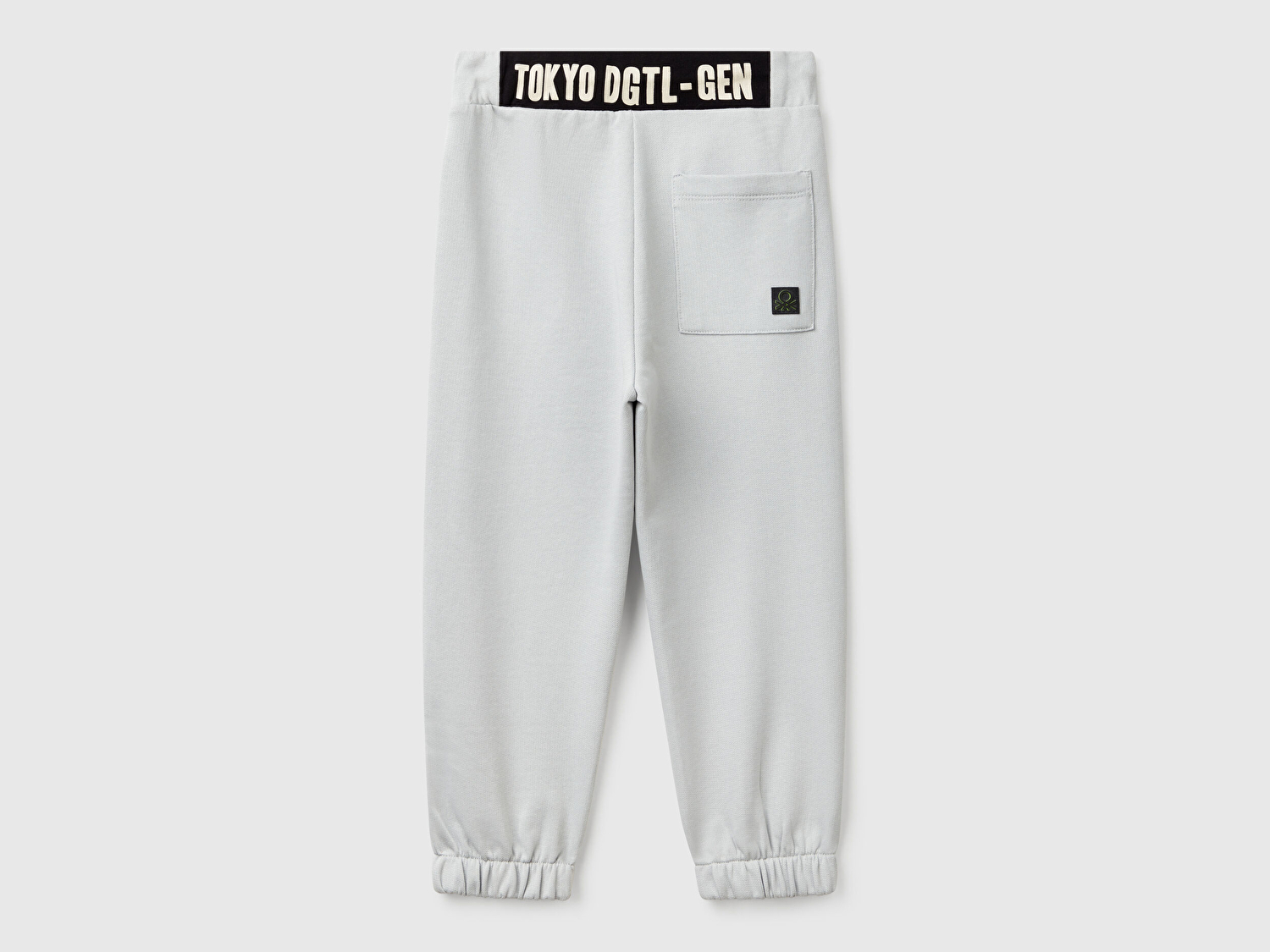 Benetton Erkek Çocuk Gri Melanj Arka Cebi Logo Detaylı Büzgü İpli Jogger Eşofman Altı