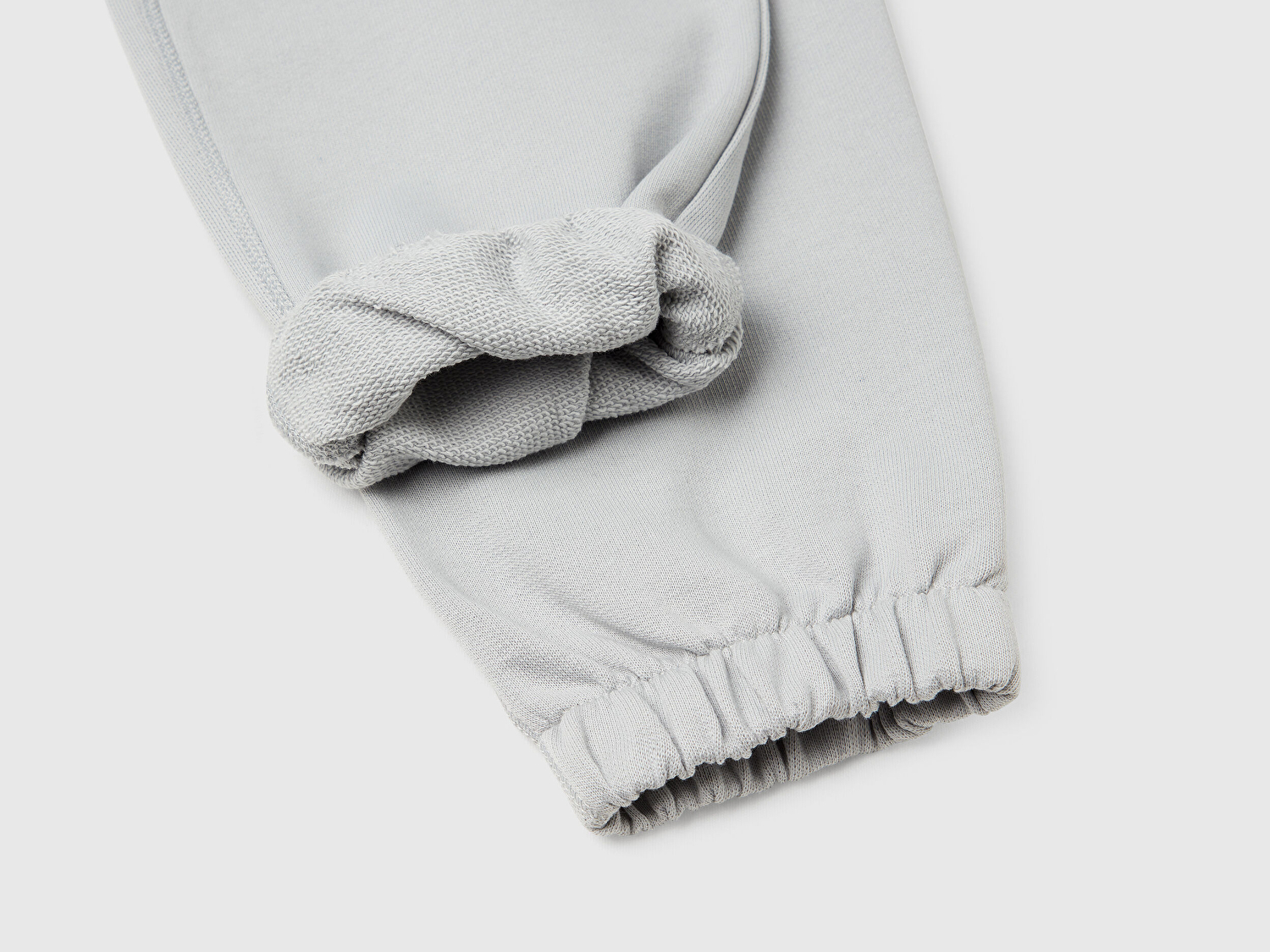 Benetton Erkek Çocuk Gri Melanj Arka Cebi Logo Detaylı Büzgü İpli Jogger Eşofman Altı