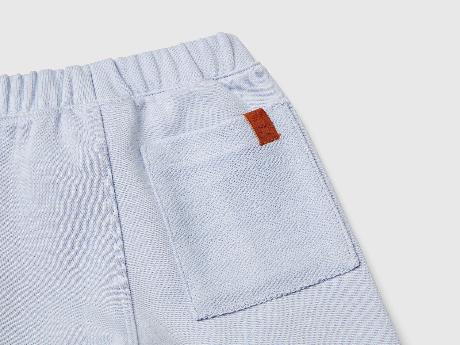 Benetton Bebek Toz Mavi Logo Etiketli Paçası Kıvrılmış Eşofman Altı