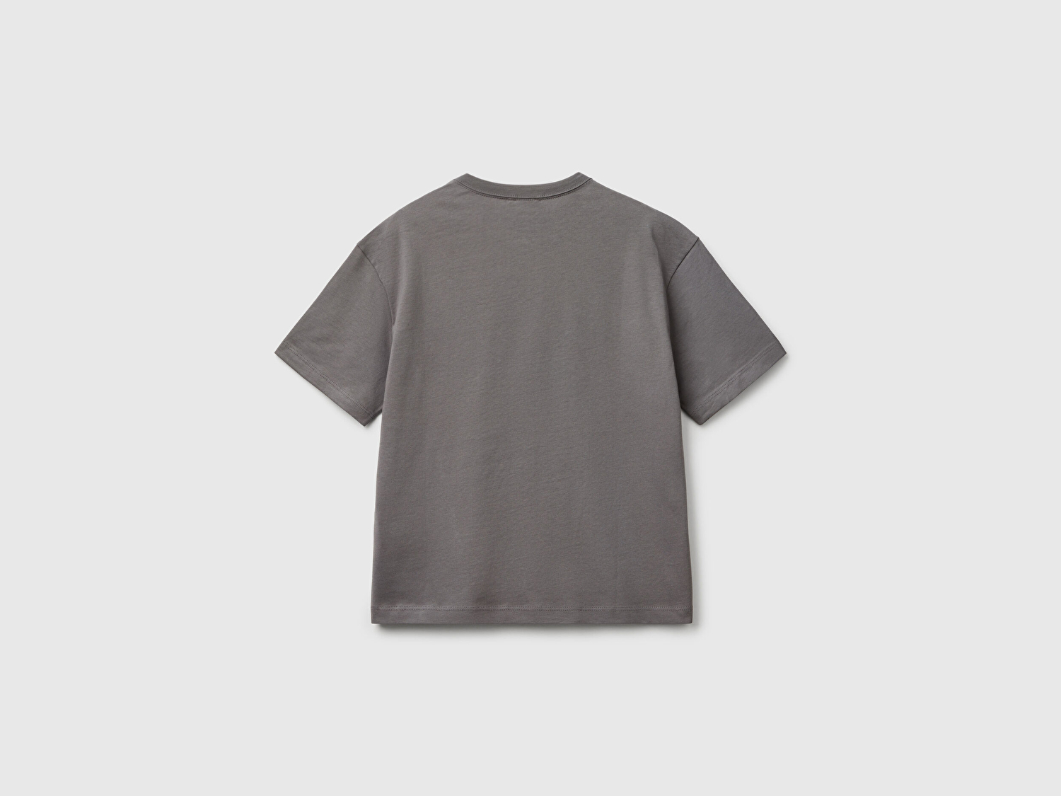 Benetton Erkek Çocuk Antrasit Logo Baskı Detaylı Oversize T-Shirt