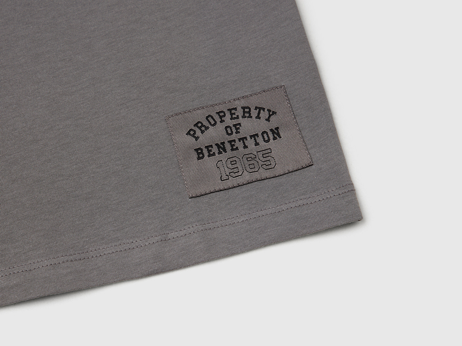 Benetton Erkek Çocuk Antrasit Logo Baskı Detaylı Oversize T-Shirt