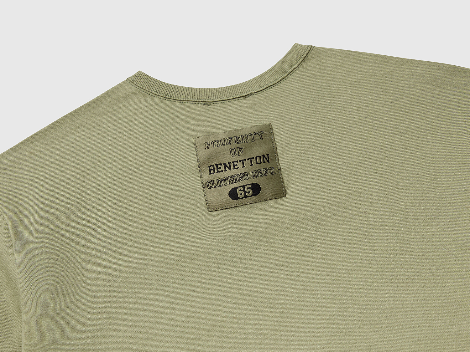 Benetton Erkek Çocuk Haki Logo Baskı Detaylı Oversize T-Shirt