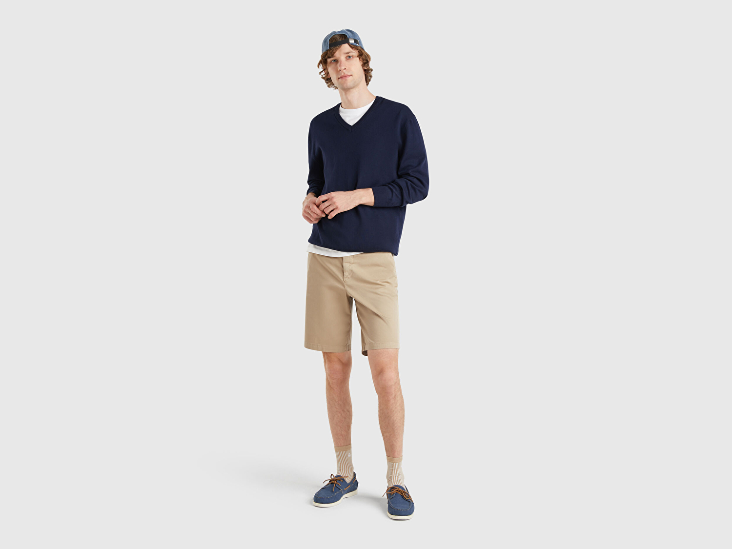 Benetton Erkek Bej Chino Bermuda