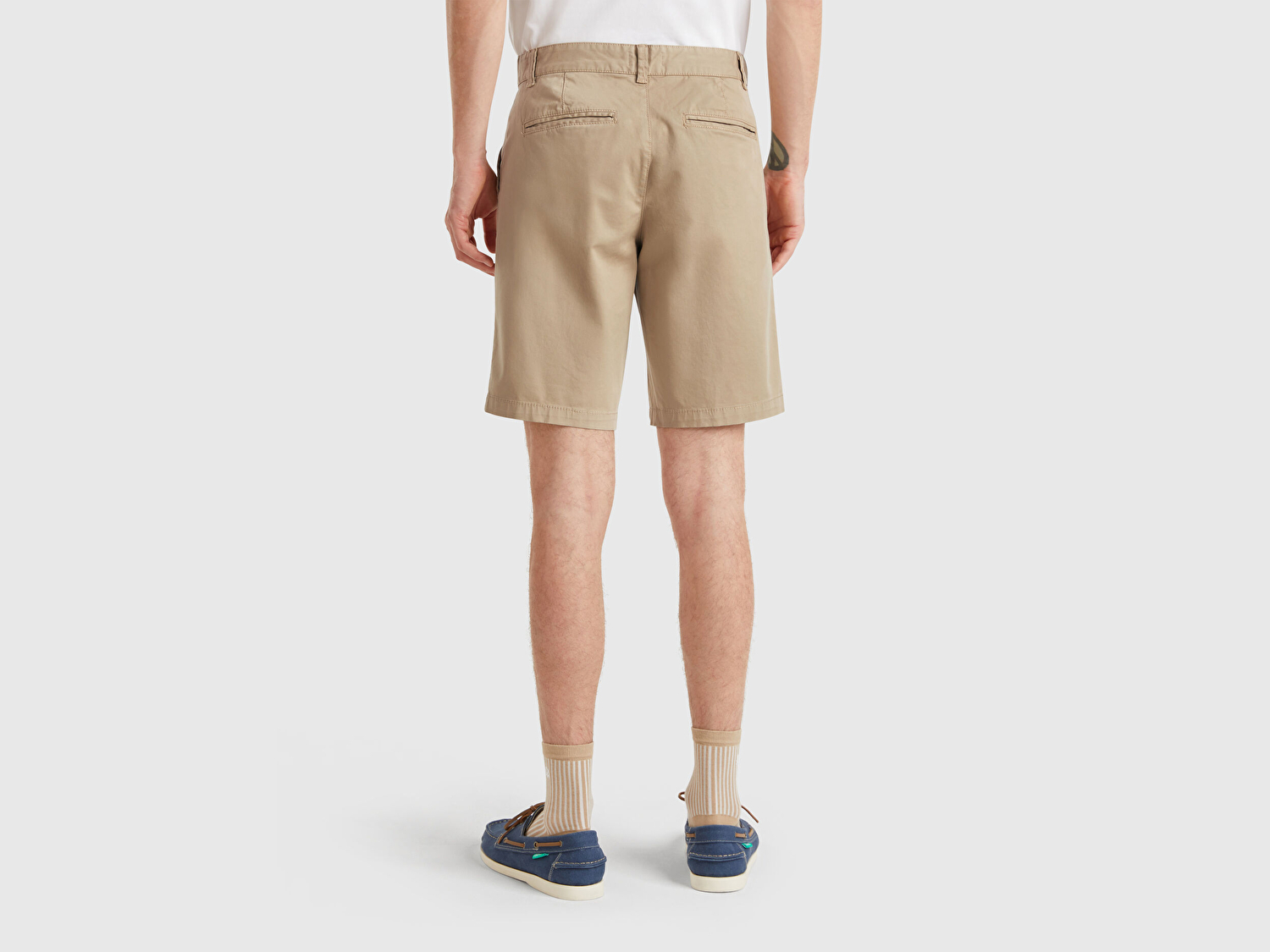 Benetton Erkek Bej Chino Bermuda