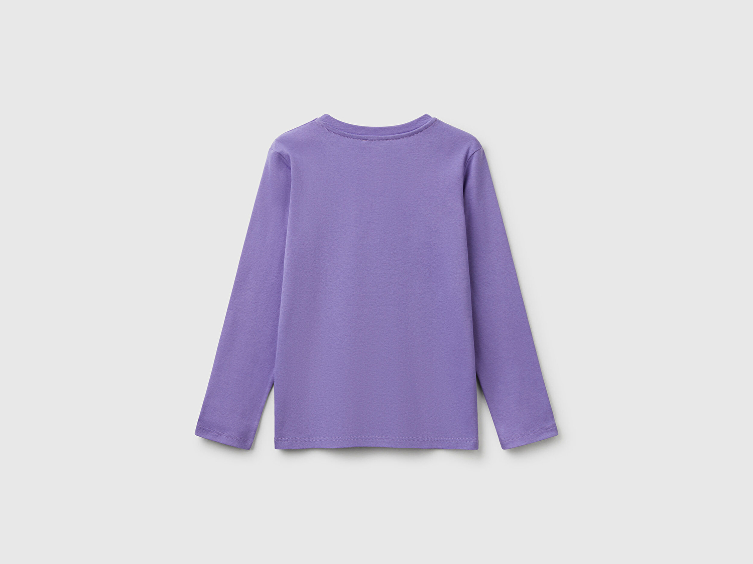 Benetton Kız Çocuk Mor Simli Benetton Logo Baskılı T-Shirt
