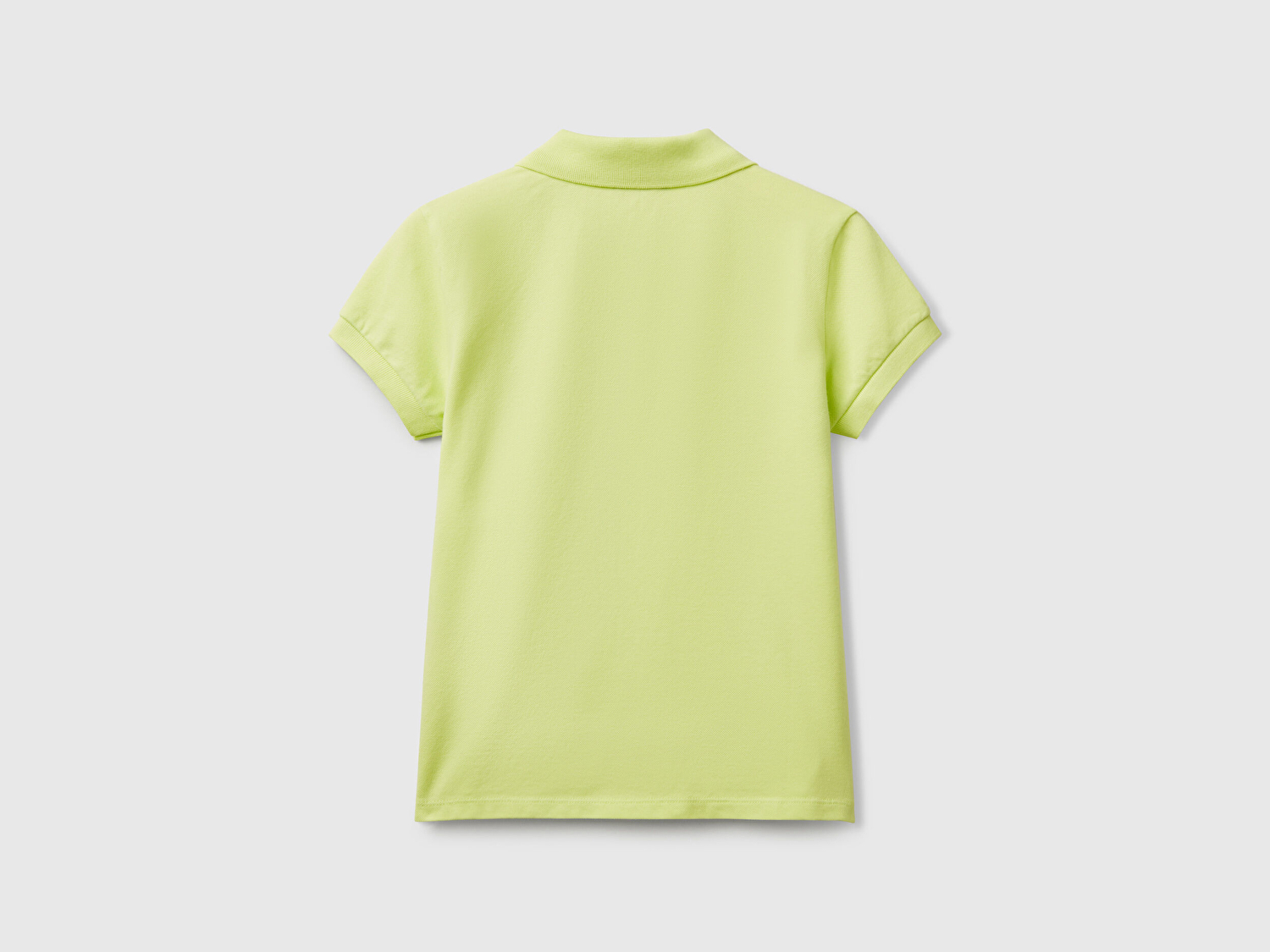 Benetton Kız Çocuk Sarı Logolu Pike Polo T-Shirt