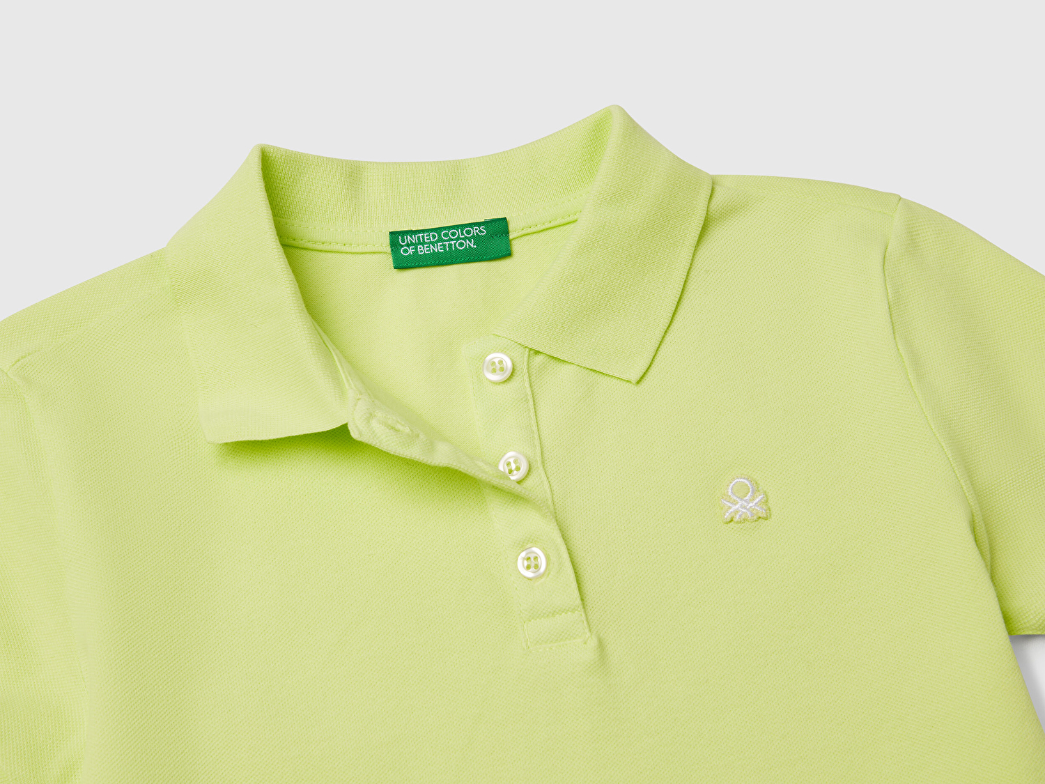 Benetton Kız Çocuk Sarı Logolu Pike Polo T-Shirt