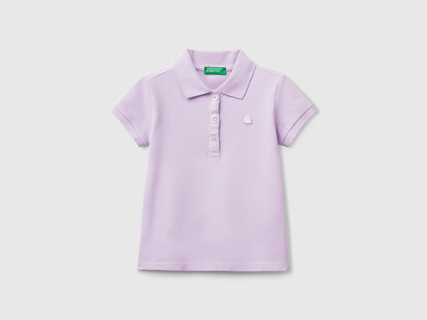Benetton Kız Bebek Lila Logolu Pike Polo T-Shirt