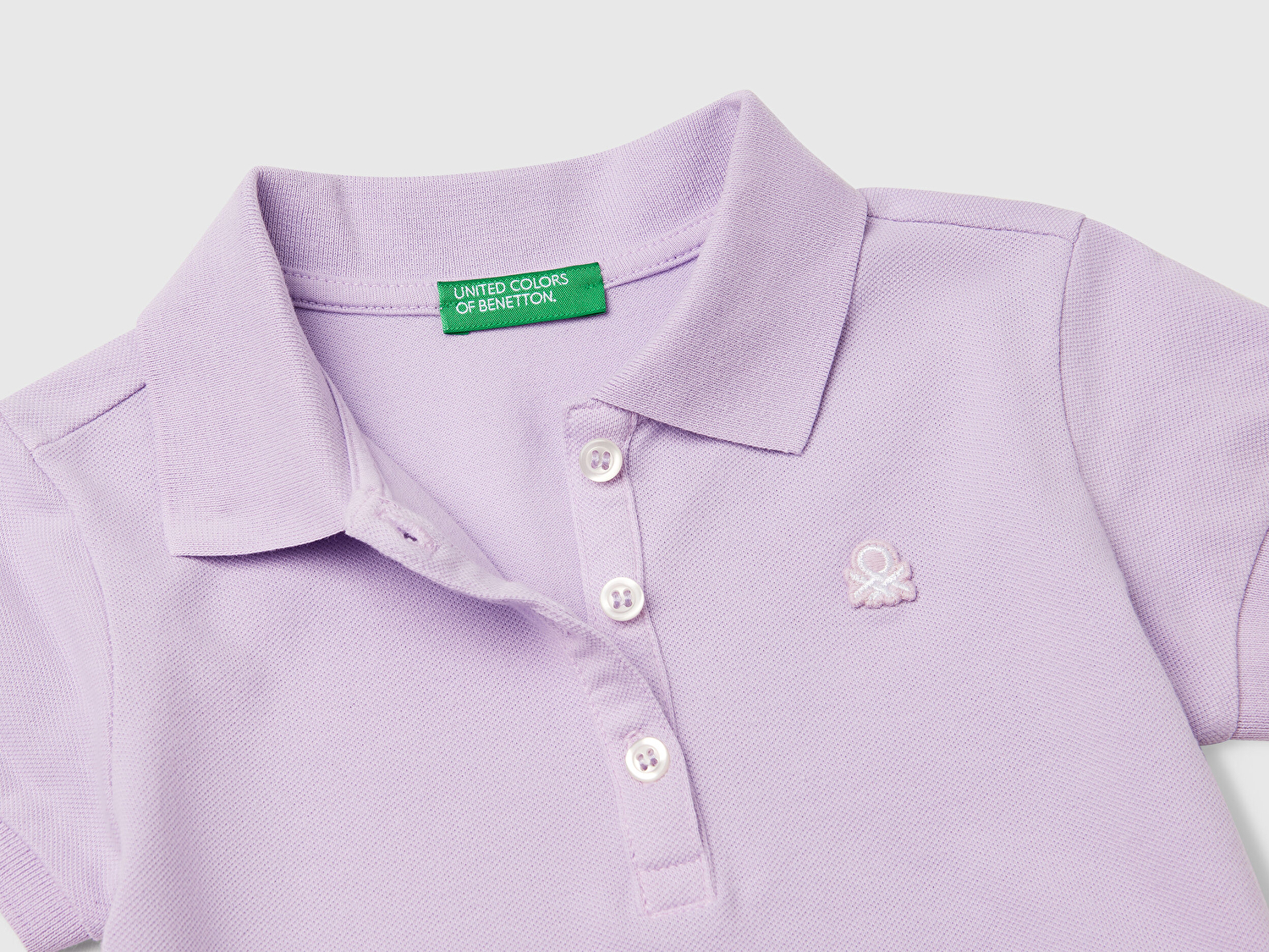 Benetton Kız Bebek Lila Logolu Pike Polo T-Shirt