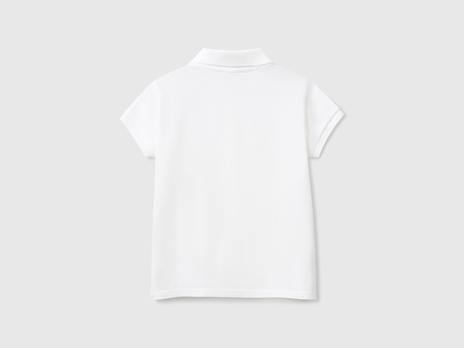 Benetton Kız Bebek Beyaz Logolu Pike Polo T-Shirt
