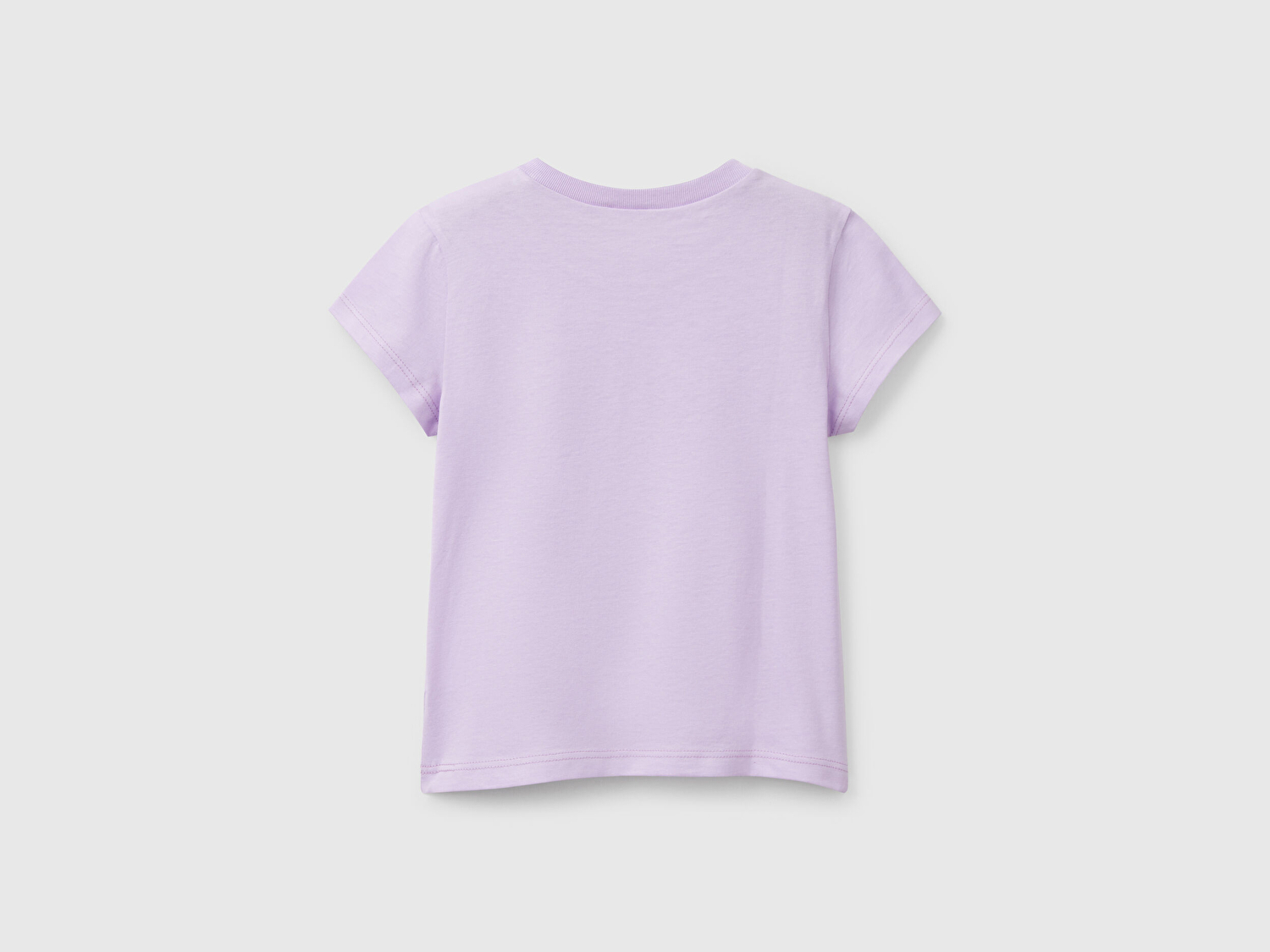 Benetton Kız Bebek Lila Simli Benetton Logo Baskılı T-Shirt
