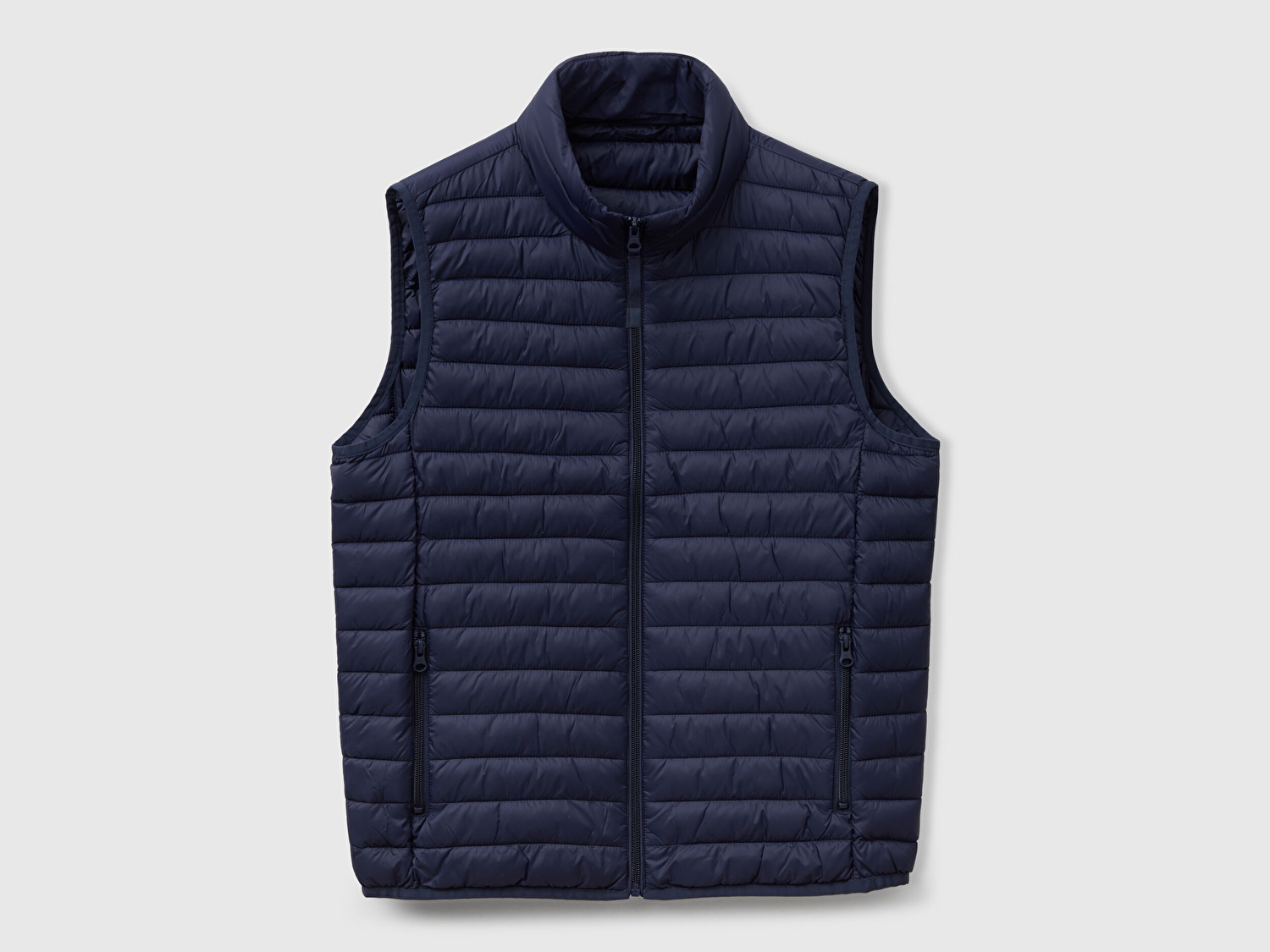 Benetton Erkek Lacivert Polyester Dolgulu Regular Fit Yelek