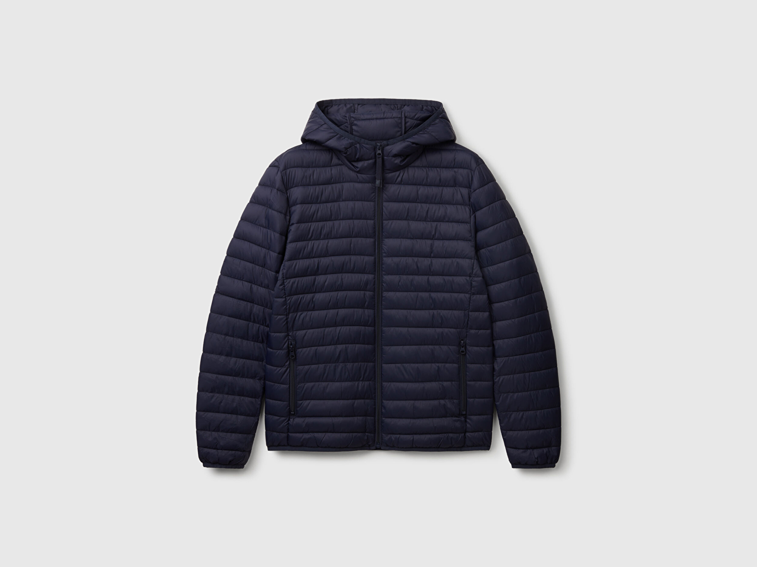 Benetton Erkek Lacivert Polyester Dolgulu Regular Fit Kapüşonlu Puffer Mont