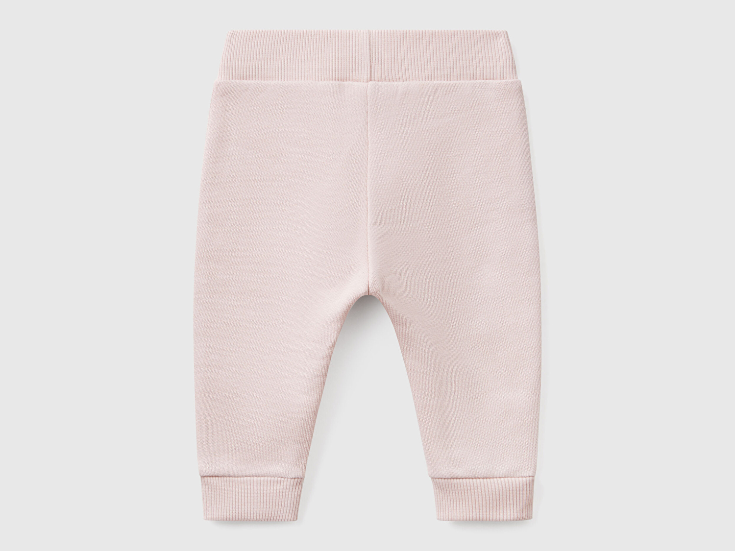 Benetton Bebek Toz Pembe Tavşan Baskılı Beli ve Paçası Lastikli Eşofman Altı