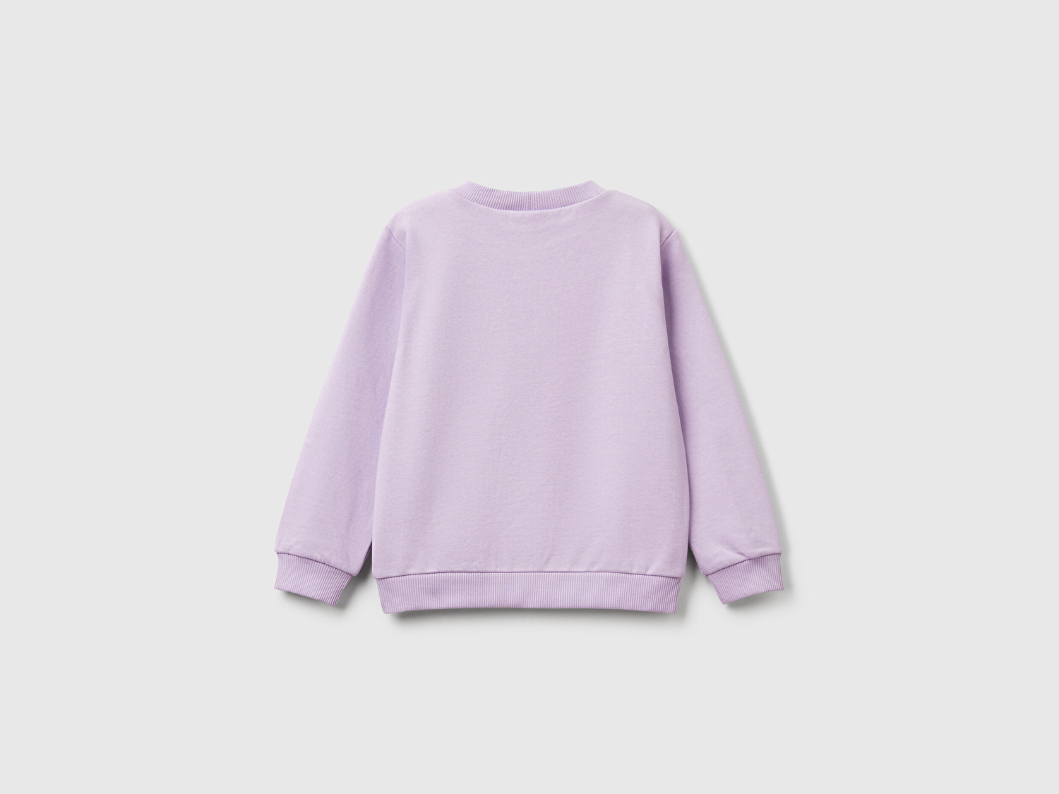 Benetton Kız Bebek Lila Peanuts Baskılı Logo Etiketli Bisiklet Yaka Sweatshirt