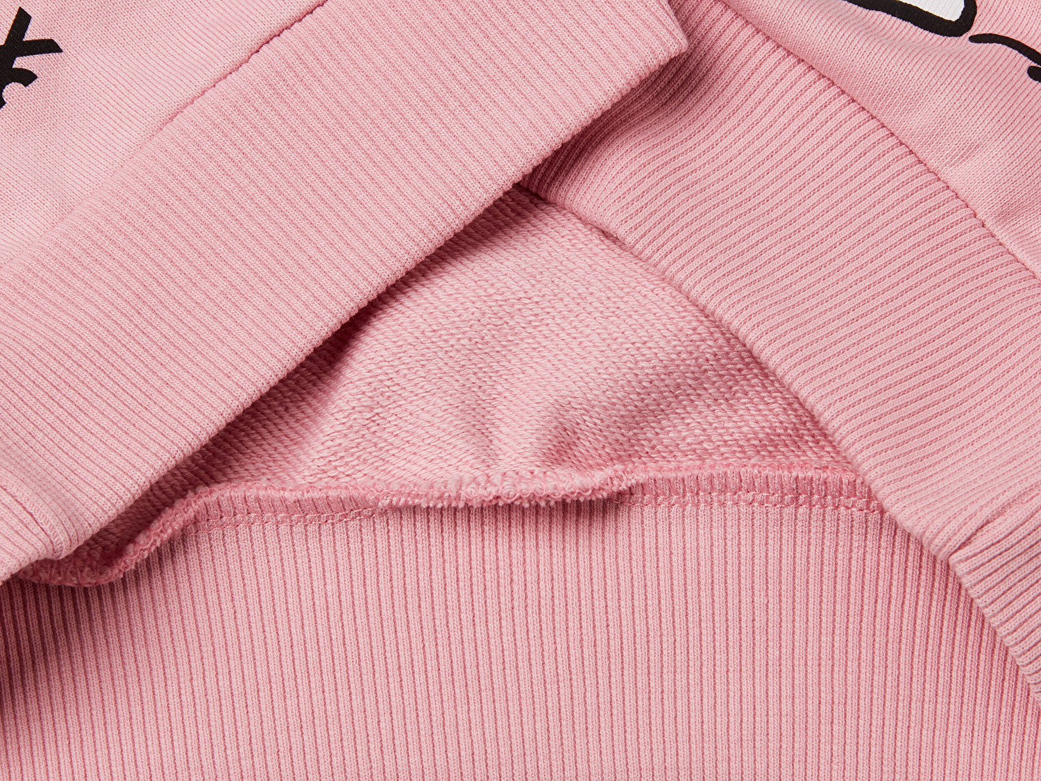 Benetton Kız Çocuk Pembe Peanuts Baskılı Logo Etiketli Bisiklet Yaka Sweatshirt