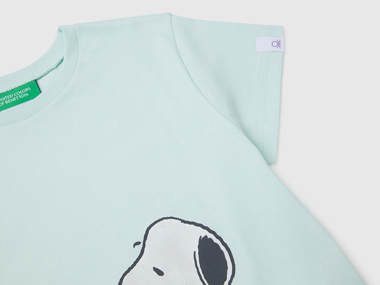 Benetton Kız Bebek Su Yeşili Peanuts Baskılı T-Shirt