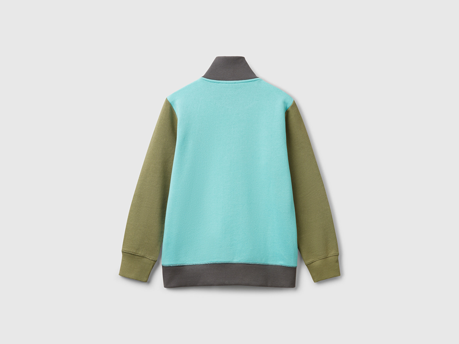 Benetton Erkek Çocuk Turkuaz Mix Logolu Sweatshirt