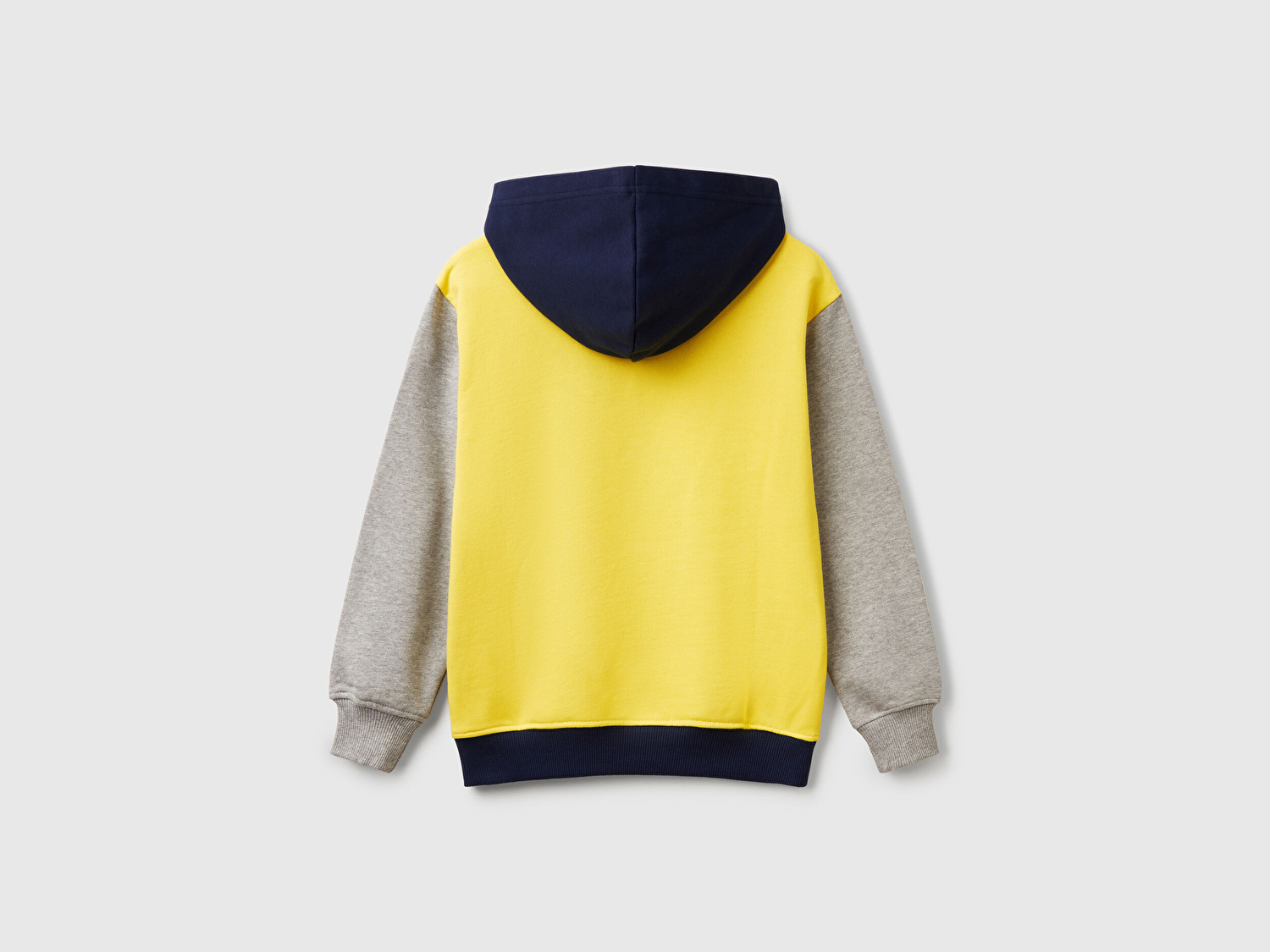 Benetton Erkek Çocuk Sarı Mix Benetton Logolu Kanguru Cepli Kapüşonlu Sweatshirt