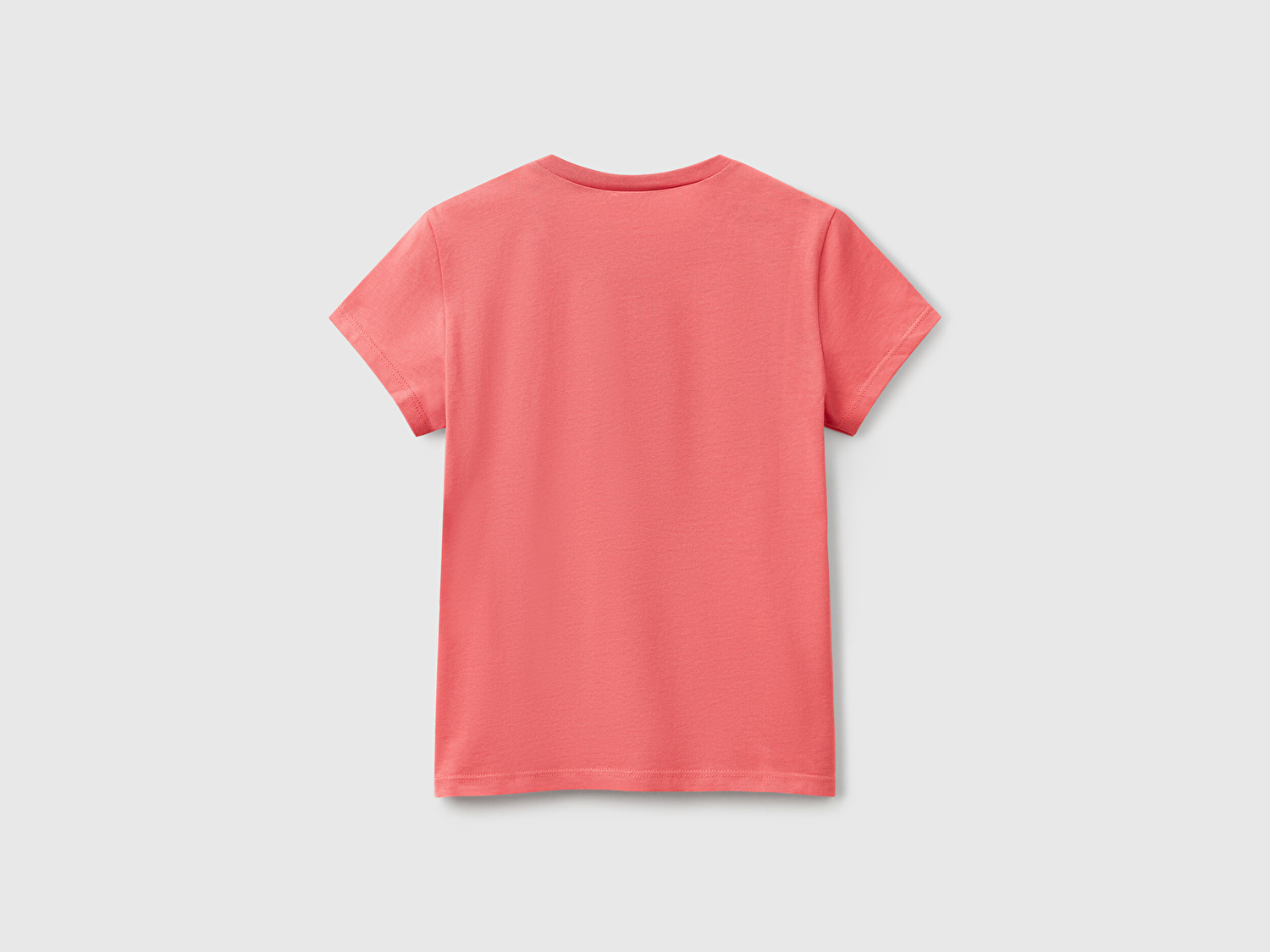 Benetton Kız Çocuk Fuşya Simli Logo Baskılı T-Shirt