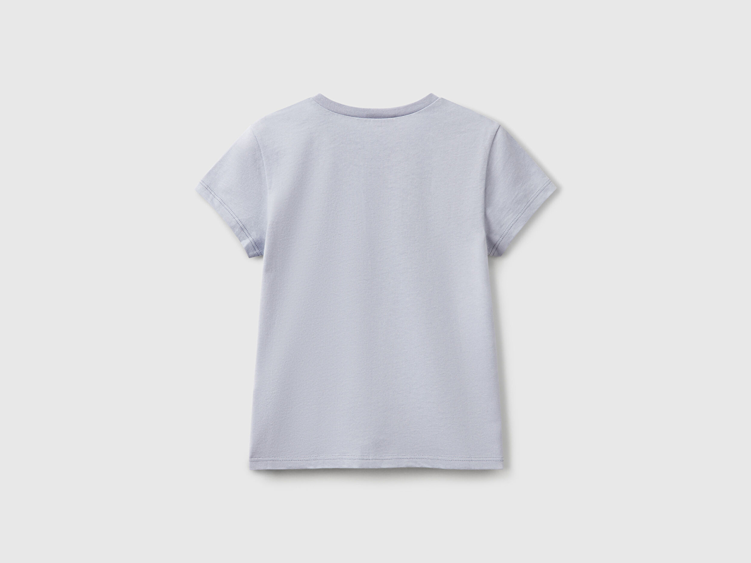 Benetton Kız Çocuk Lila Simli Logo Baskılı T-Shirt