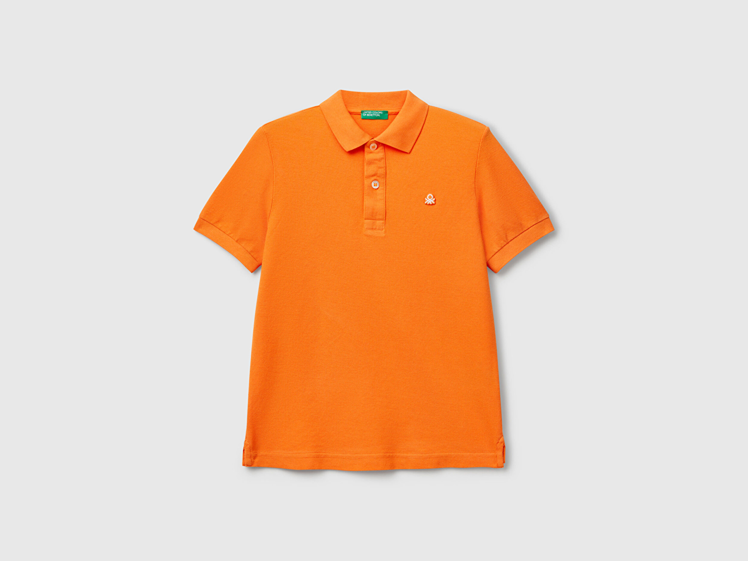 Benetton Erkek Çocuk Turuncu Logolu Pike Polo T-Shirt