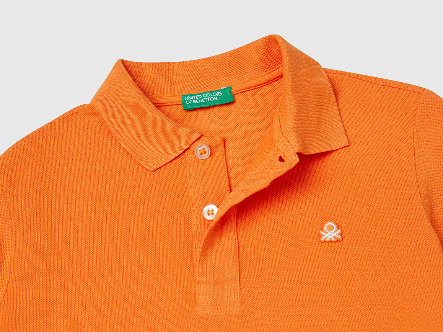 Benetton Erkek Çocuk Turuncu Logolu Pike Polo T-Shirt