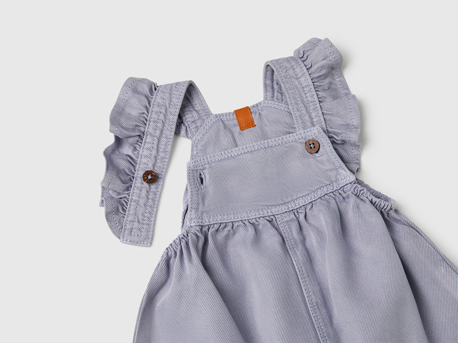 Benetton Bebek Lila Ayarlanabilir ve Fırfır Askılı Pileli Salopet