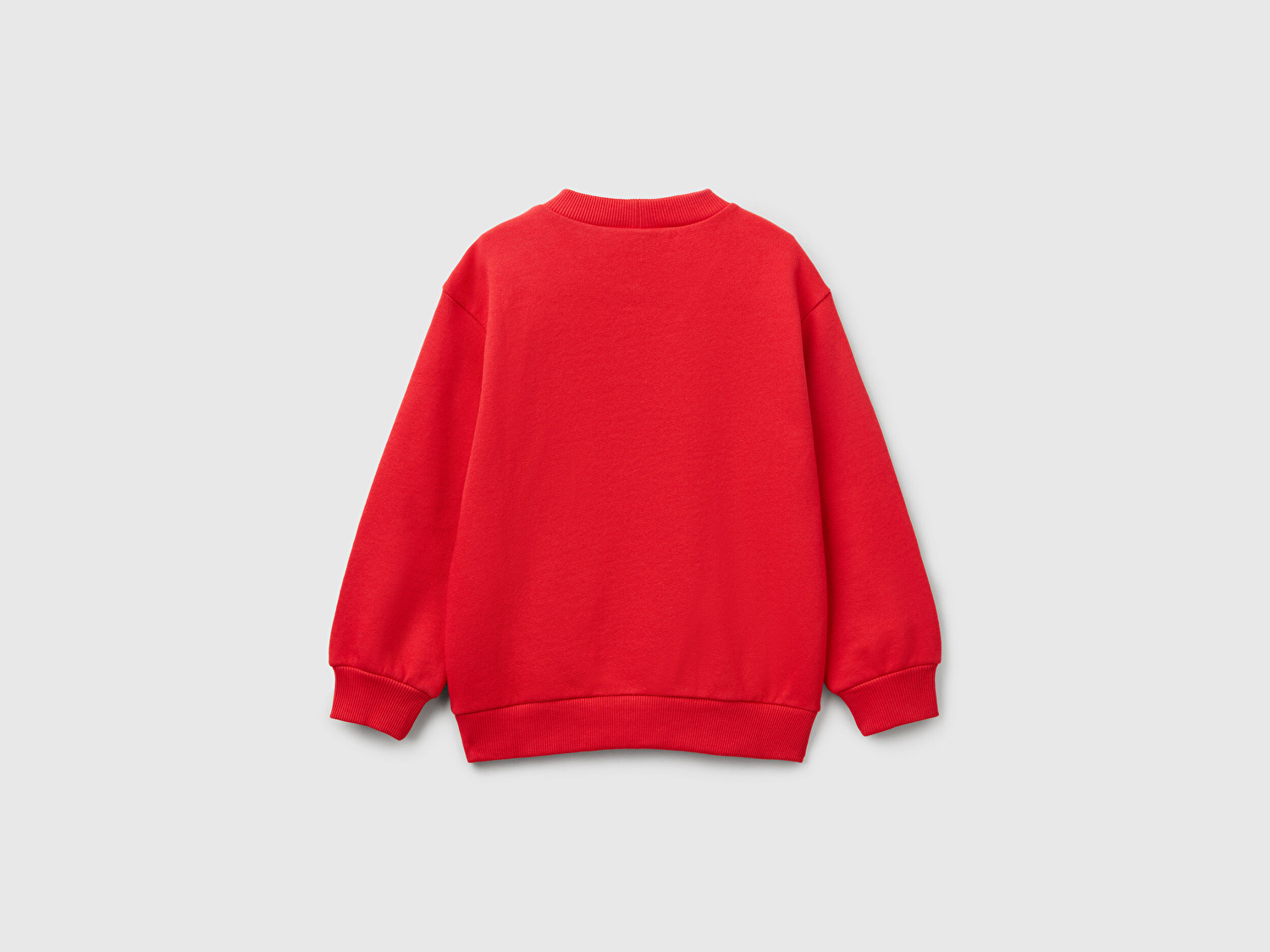 Benetton Erkek Bebek Kırmızı Hot Wheels Baskılı Logo Etiketli Bisiklet Yaka Sweatshirt