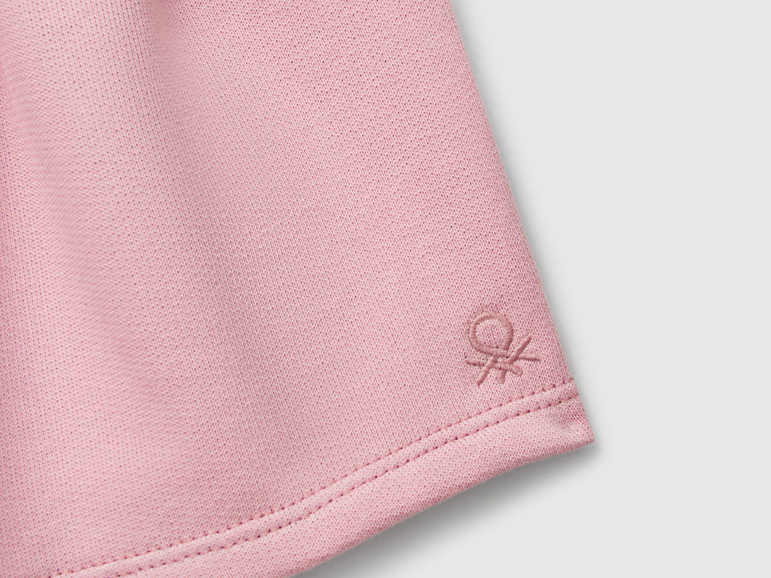 Benetton Kız Bebek Pembe Benetton Logo İşlemeli Beli İpli Şort