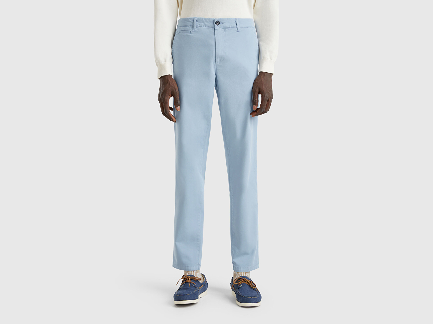 Benetton Erkek Açık Mavi Slim Fit Chino Pantolon