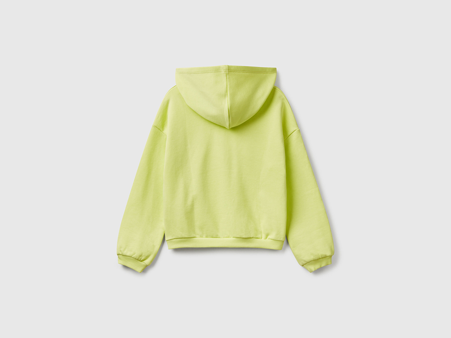 Benetton Kız Çocuk Sarı Benetton Logo Baskılı Kapüşonlu Sweatshirt