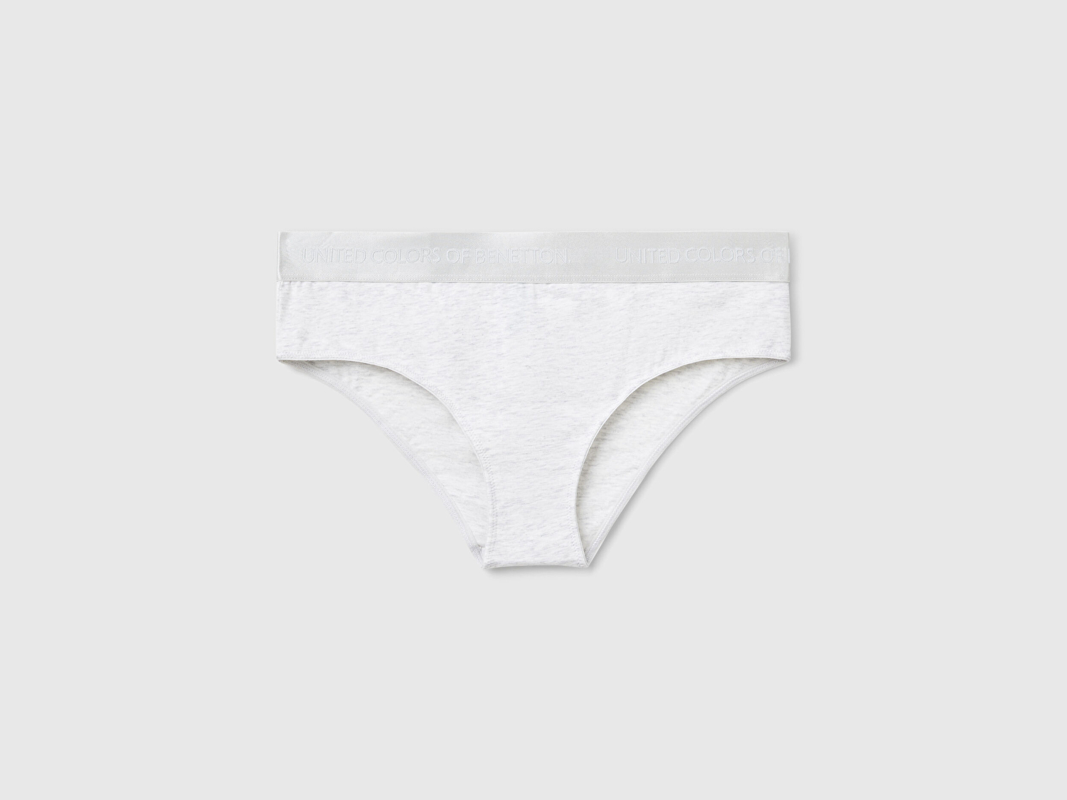 Benetton Kadın Gri Pamuk Karışımlı Bel Bandı Logolu Hipster Kesim Külot